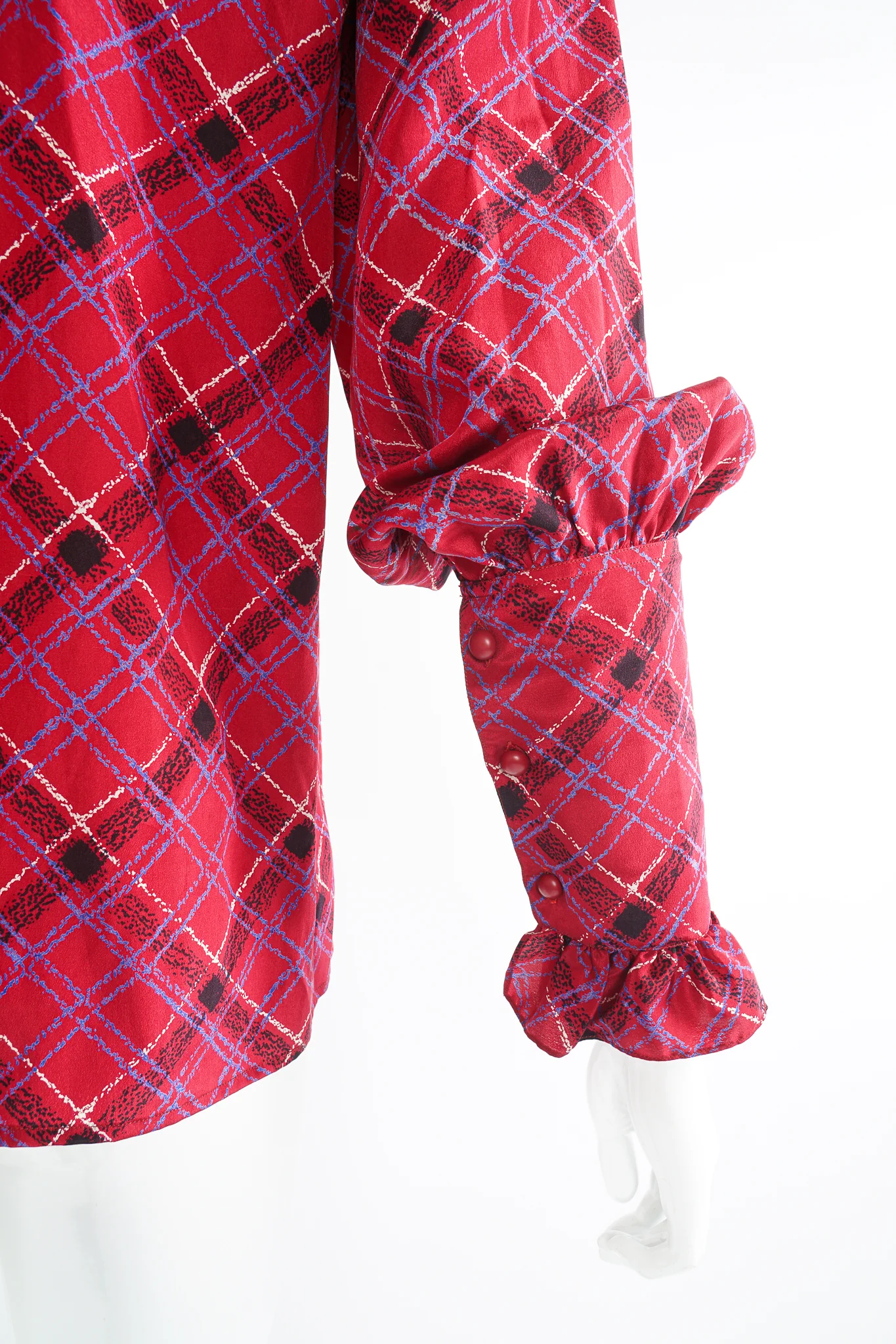 Plaid Ruffle Bow Blouse - Image 10