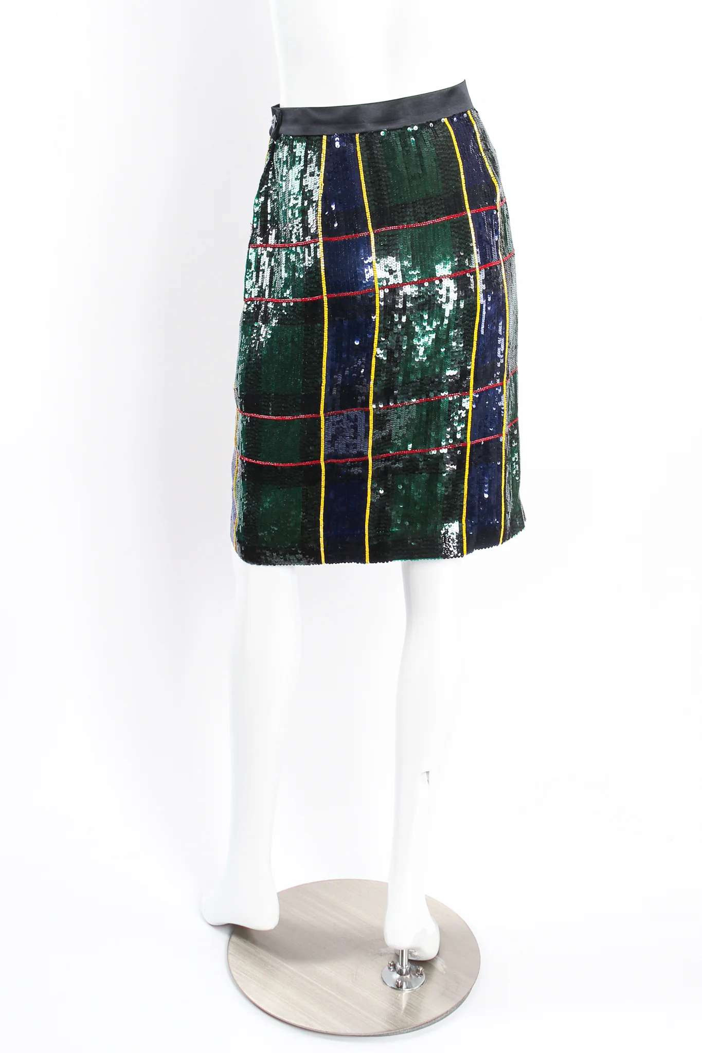 Plaid Sequin Jacket & Skirt Set - Image 18