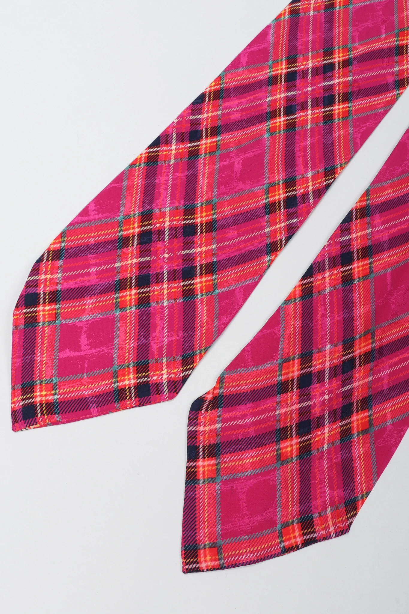 Plaid Silk Bow Blouse - Image 14