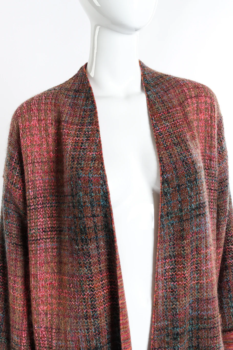 Plaid Striped Knit Duster - Image 4