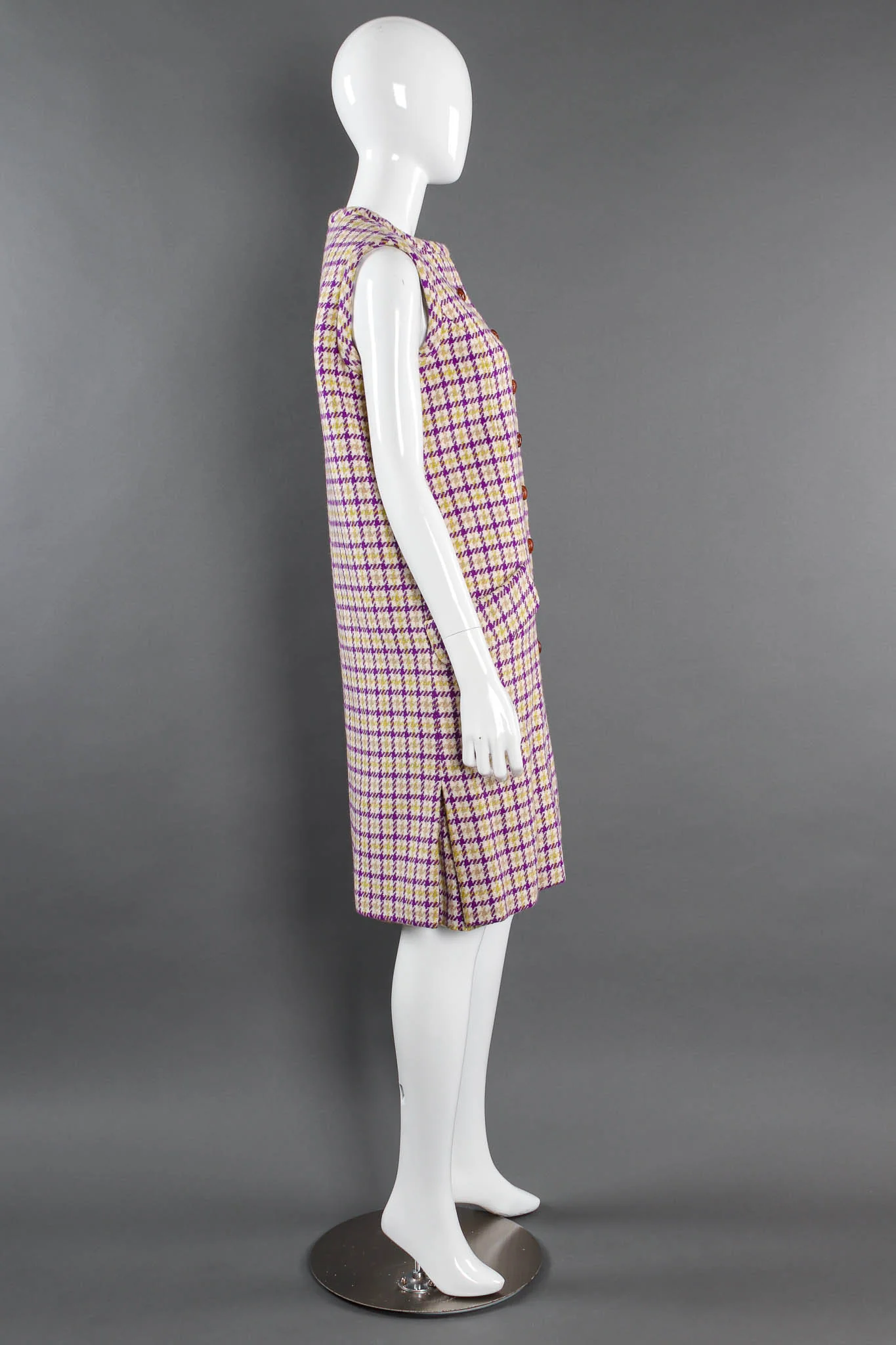 Plaid Tartan Vest Duster & Skirt Set - Image 3