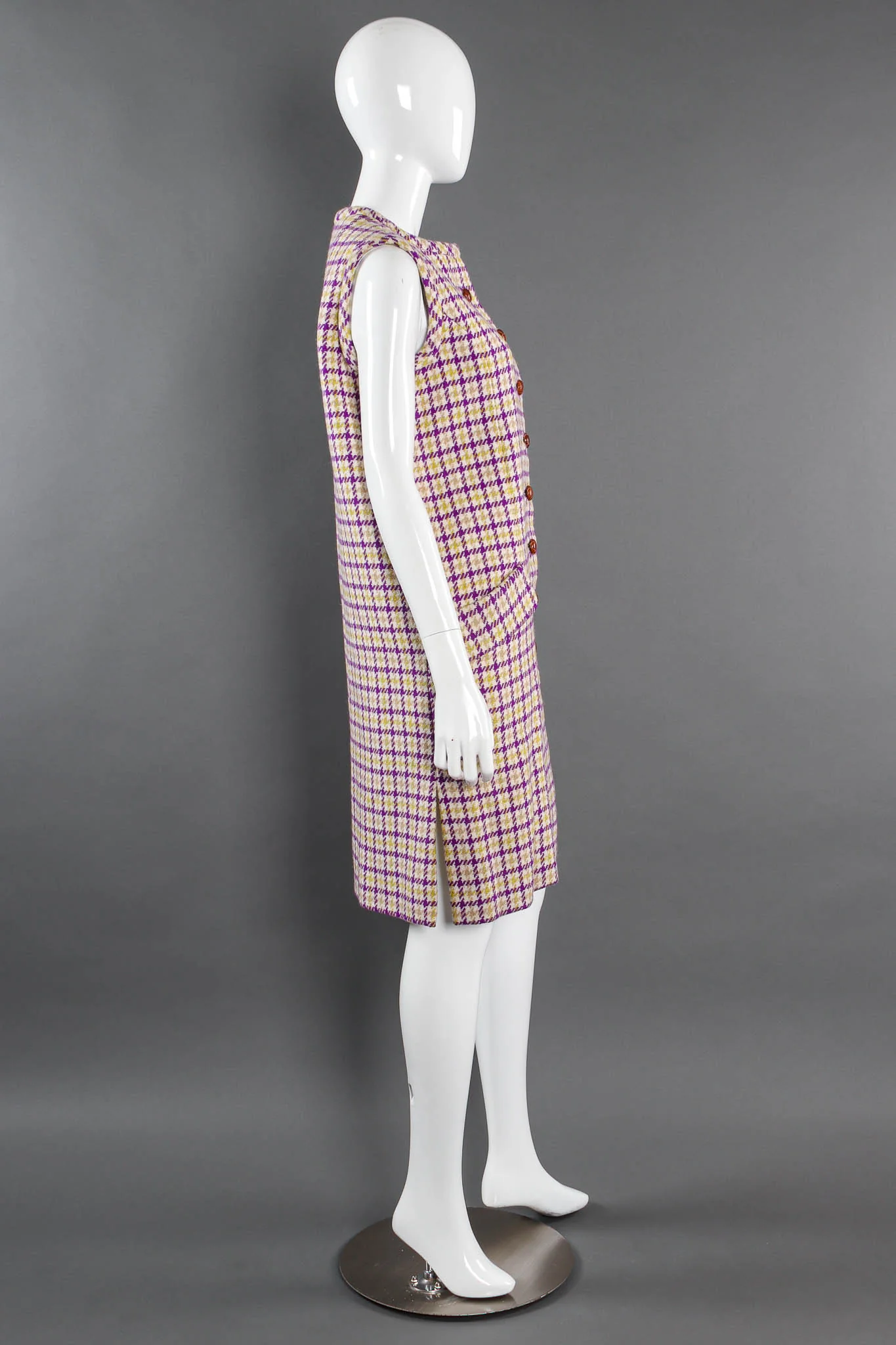 Plaid Tartan Vest Duster & Skirt Set - Image 7