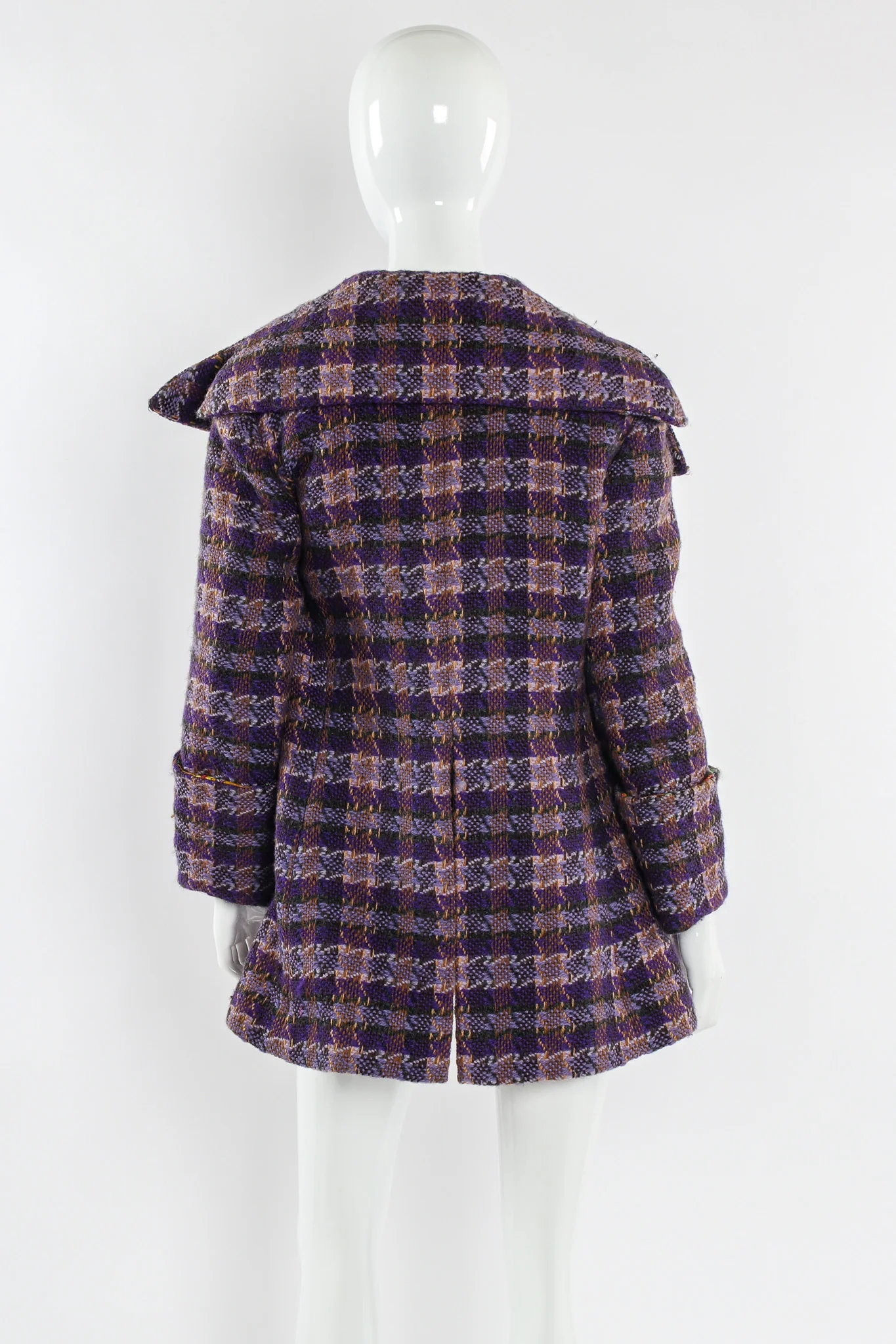 Plaid Tartan Wool Coat - Image 3