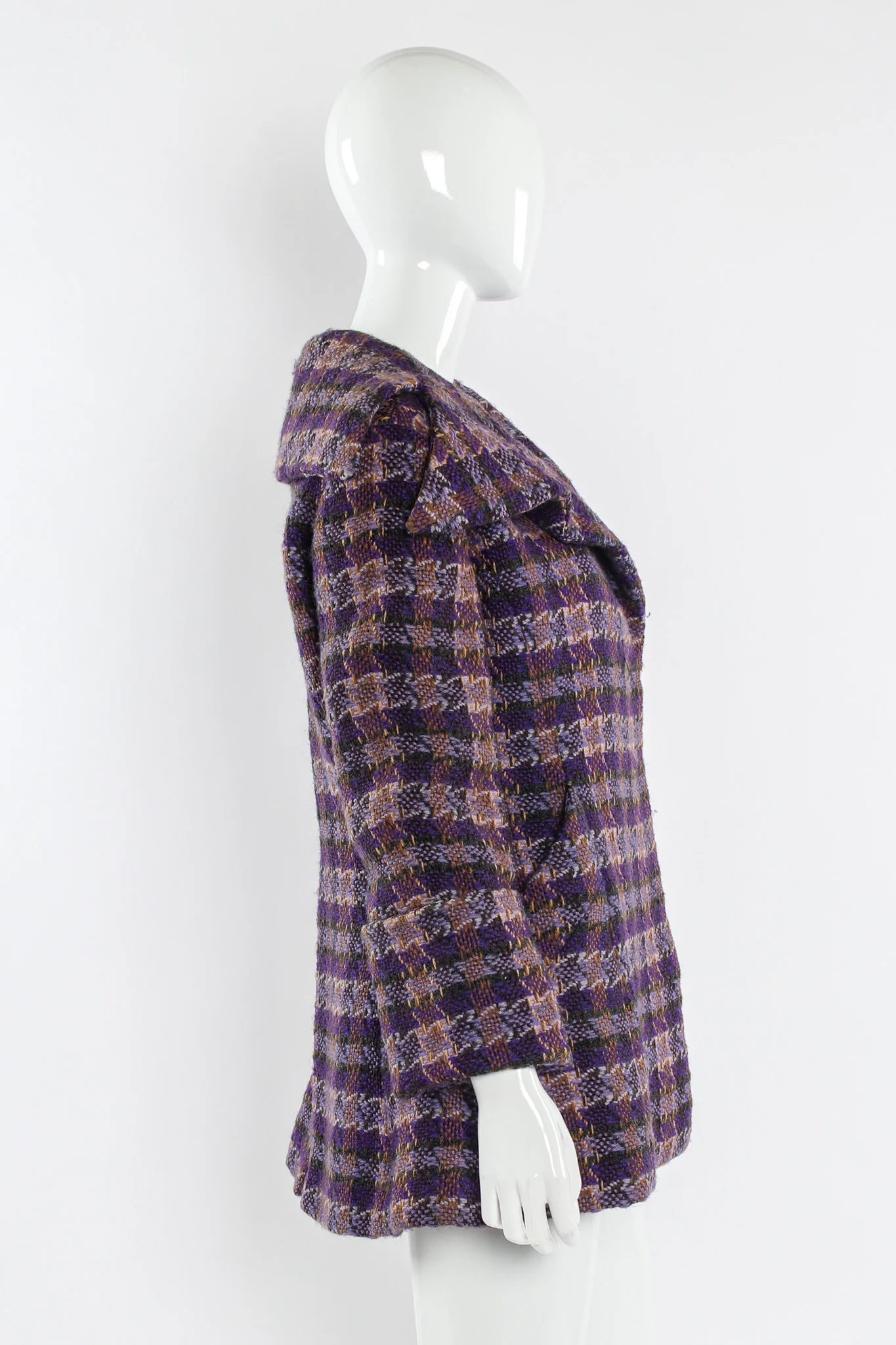 Plaid Tartan Wool Coat - Image 4