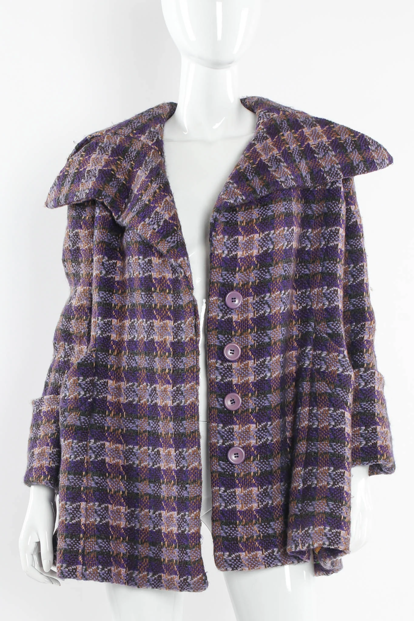 Plaid Tartan Wool Coat - Image 5