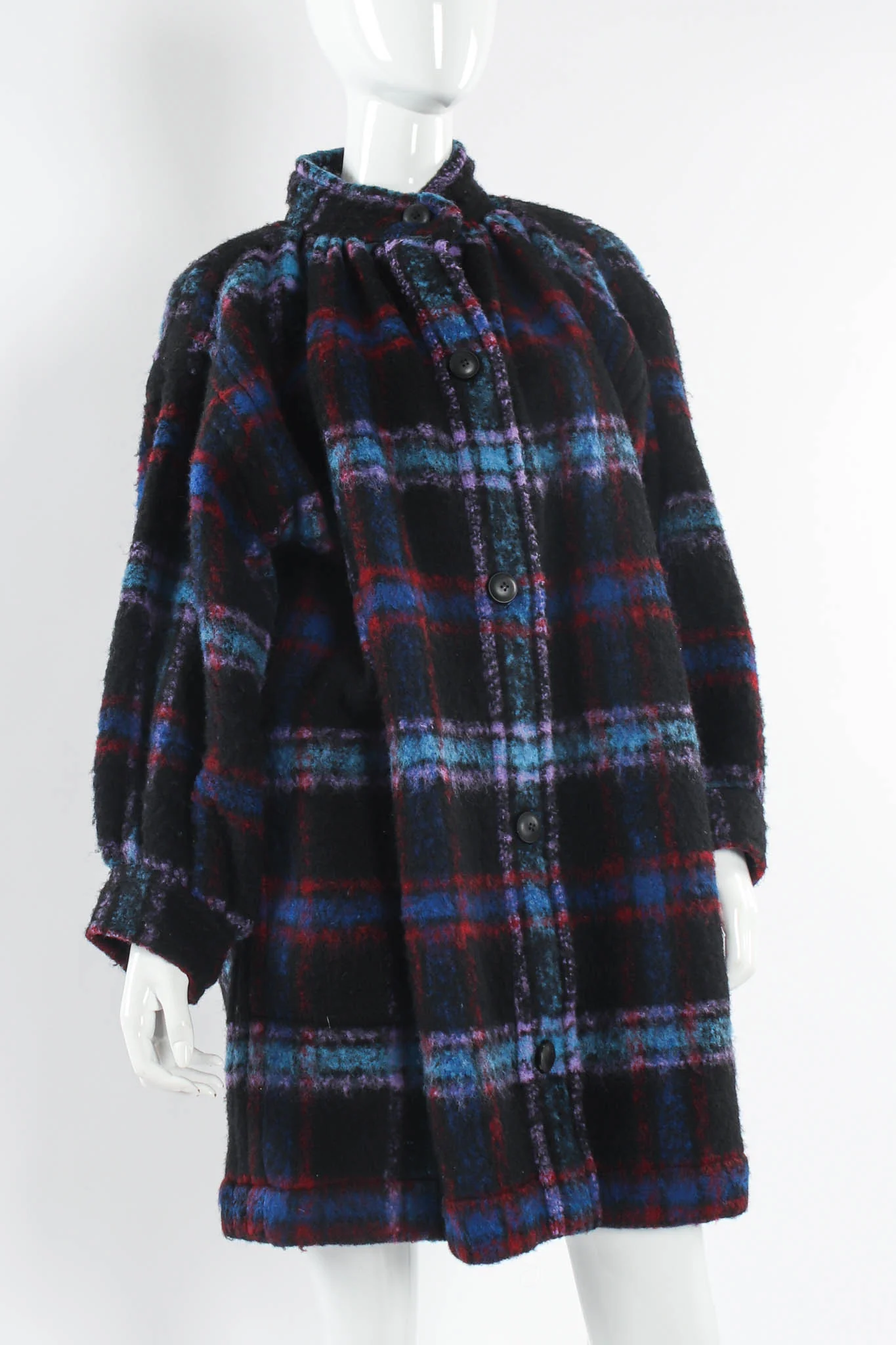 Plaid Wool Coat - Image 5