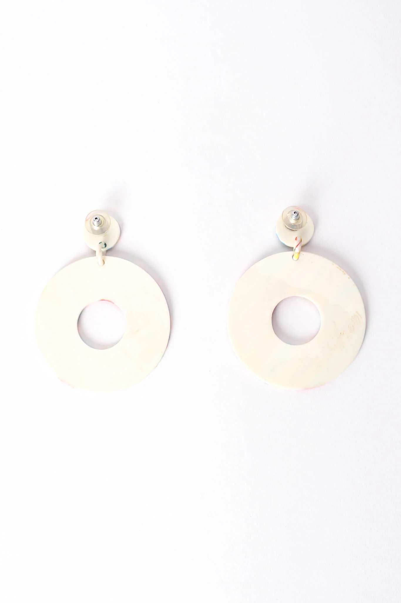 Rainbow Stripe Hoop Drop Earrings - Image 3