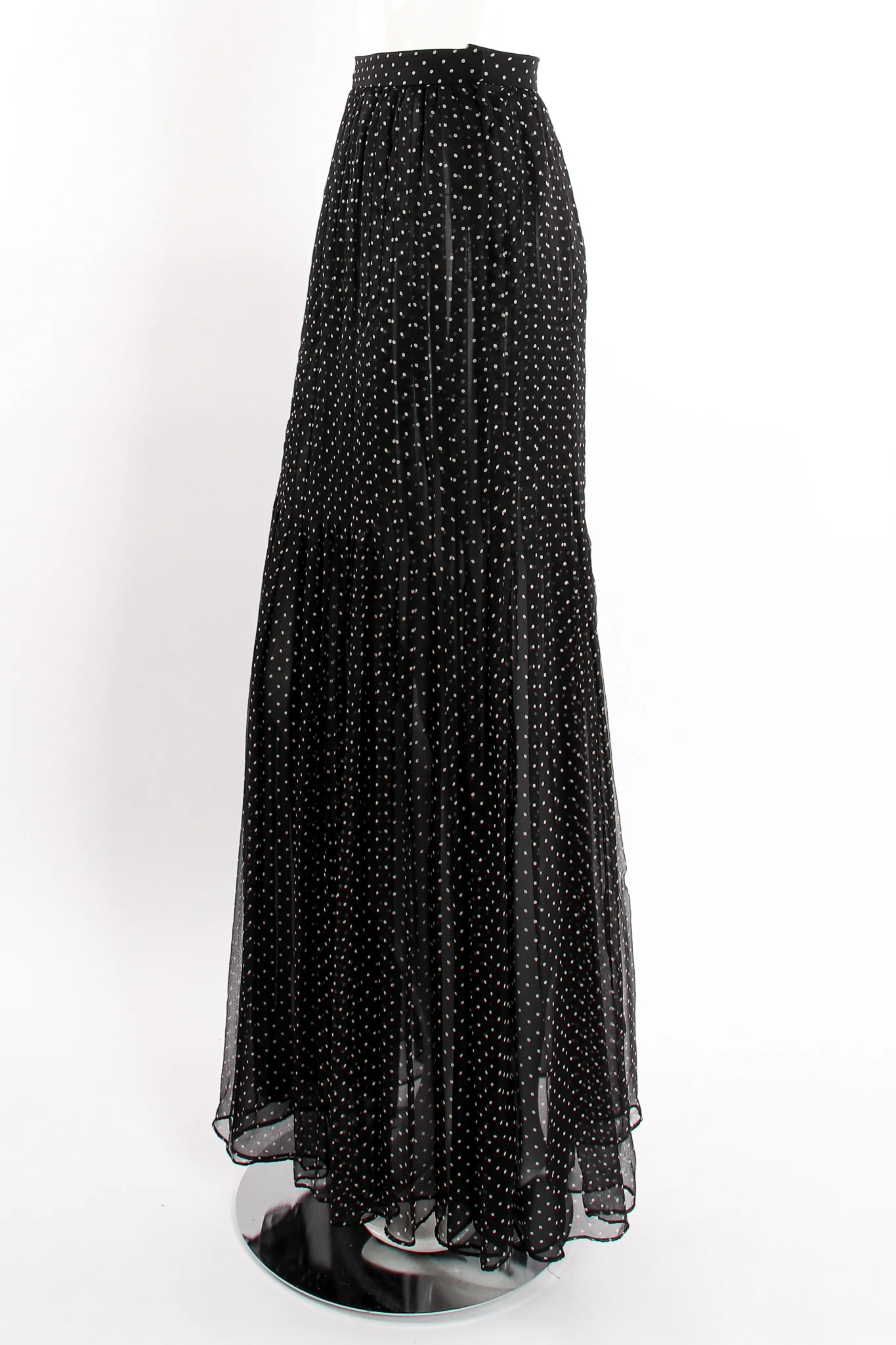 Pleated Chiffon Dot Skirt - Image 6