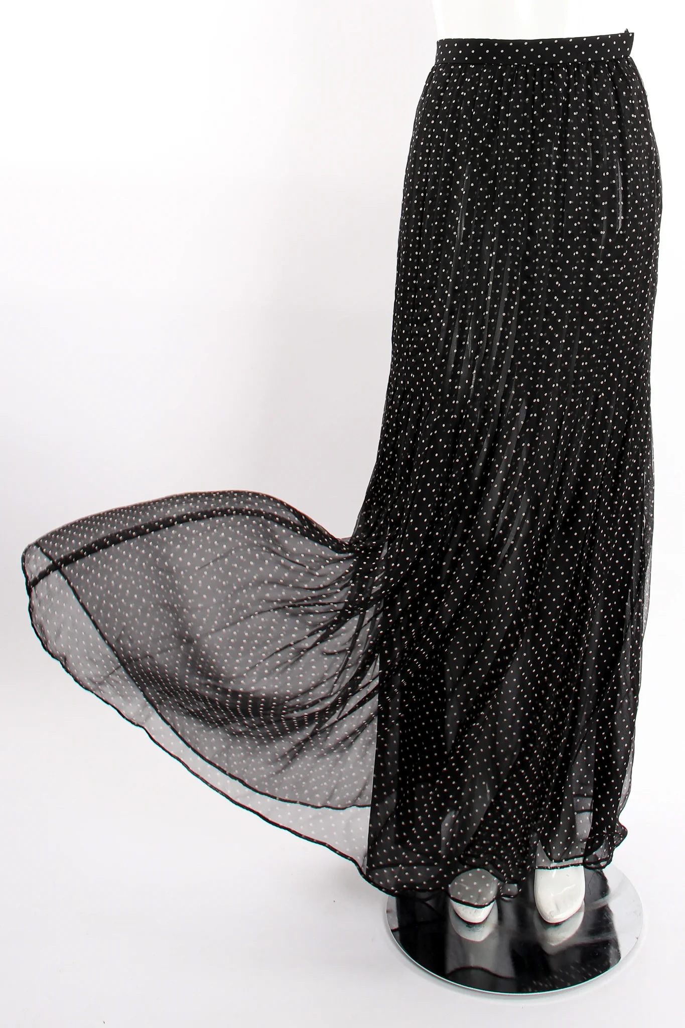 Pleated Chiffon Dot Skirt - Image 8
