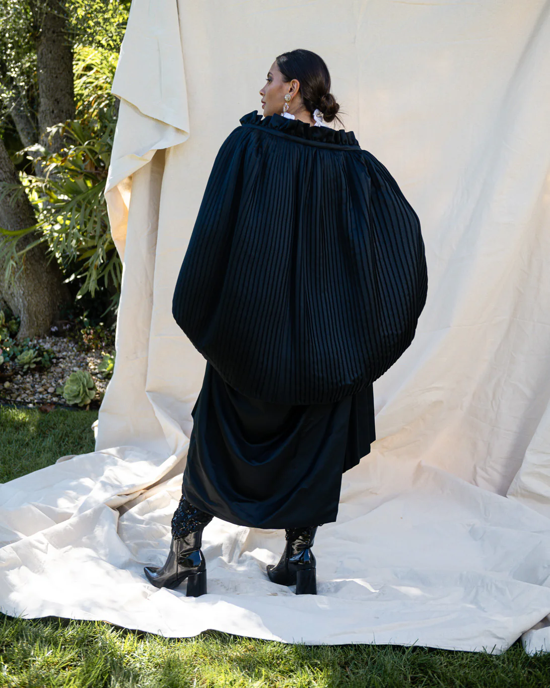 Pleated Cocoon Coat - Image 3