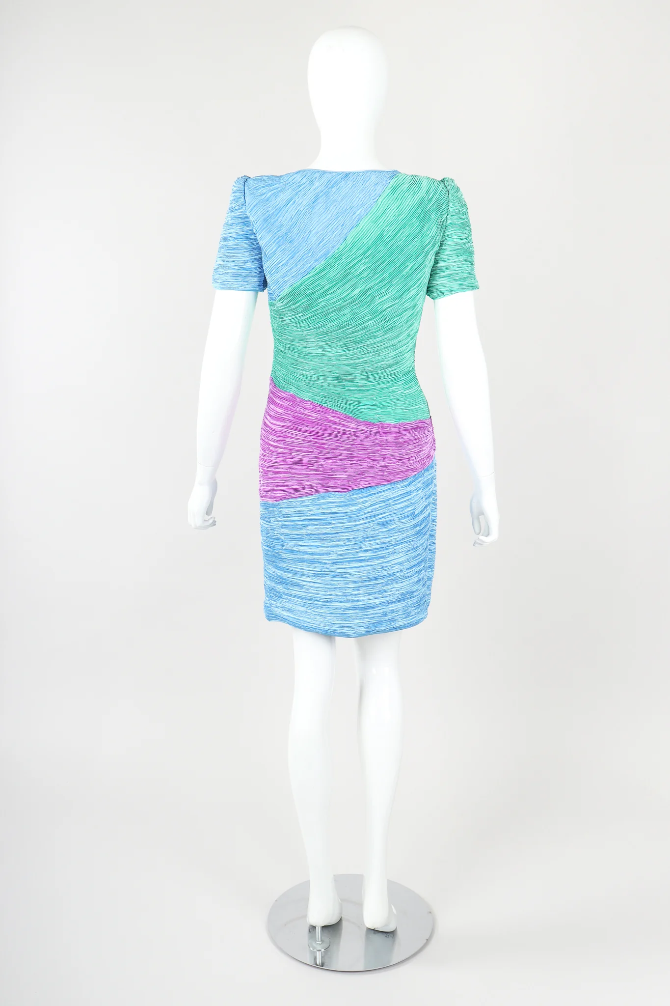 Pleated Colorblock Cocktail Dress - Image 5