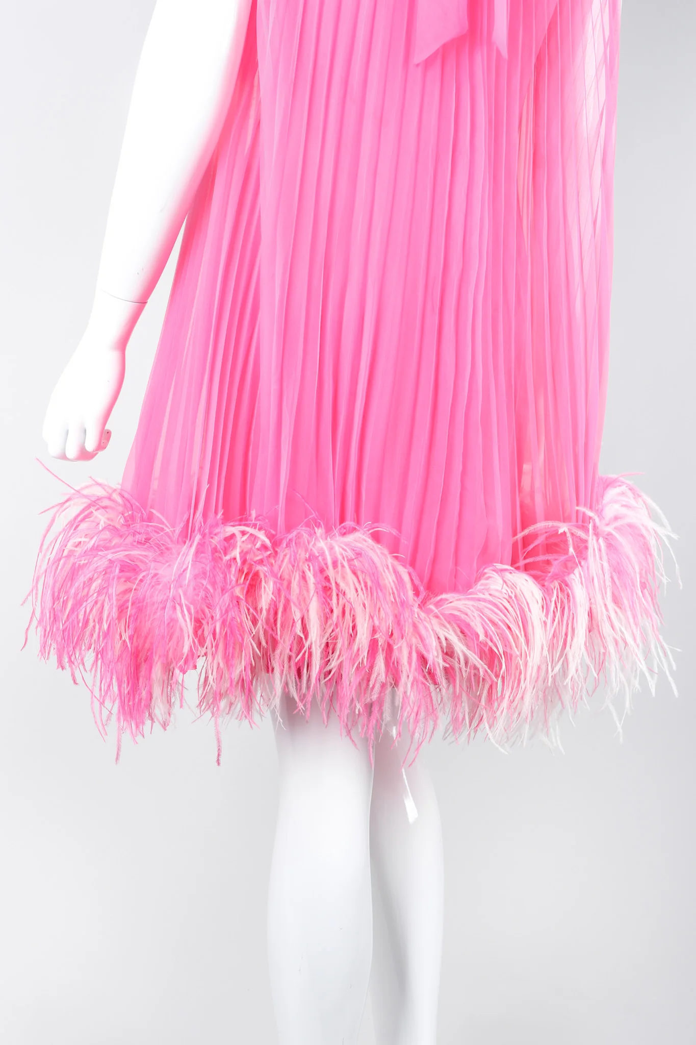 Pleated Feather Trapeze Dress - Image 9