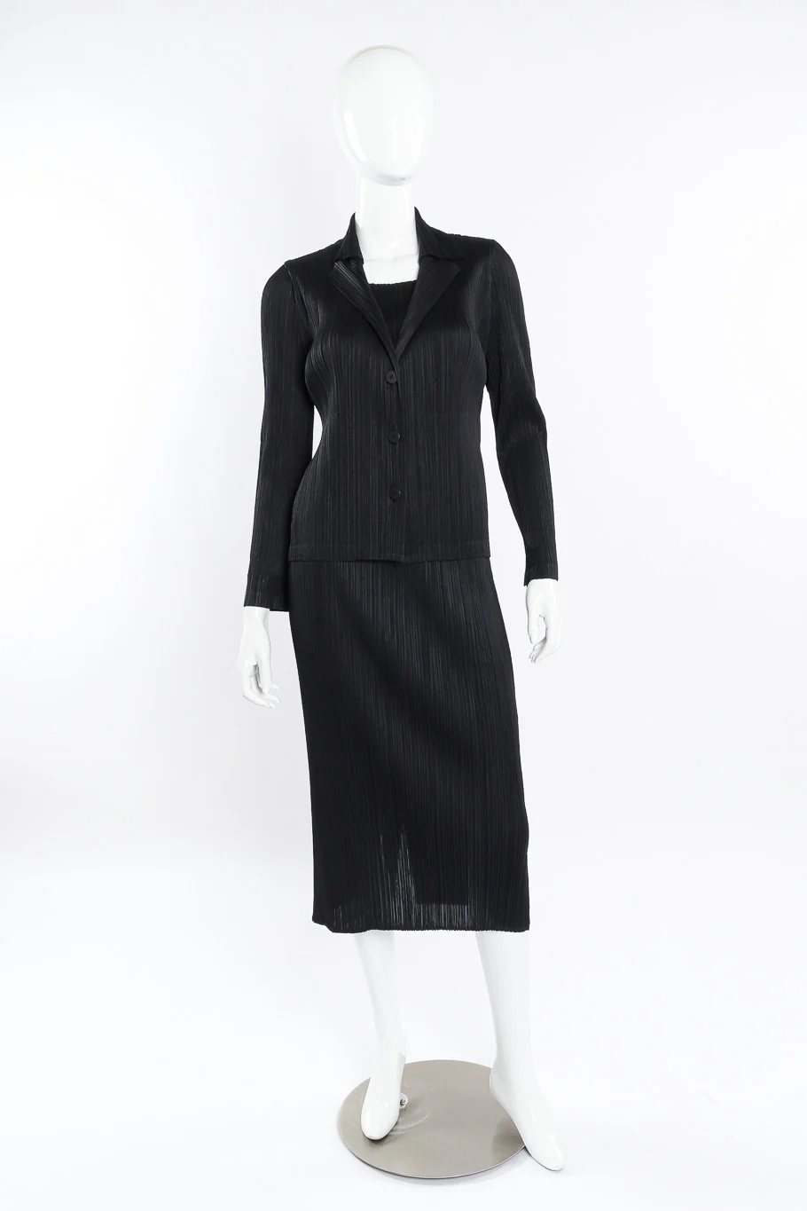Pleated Jacket, Shell & Skirt Set