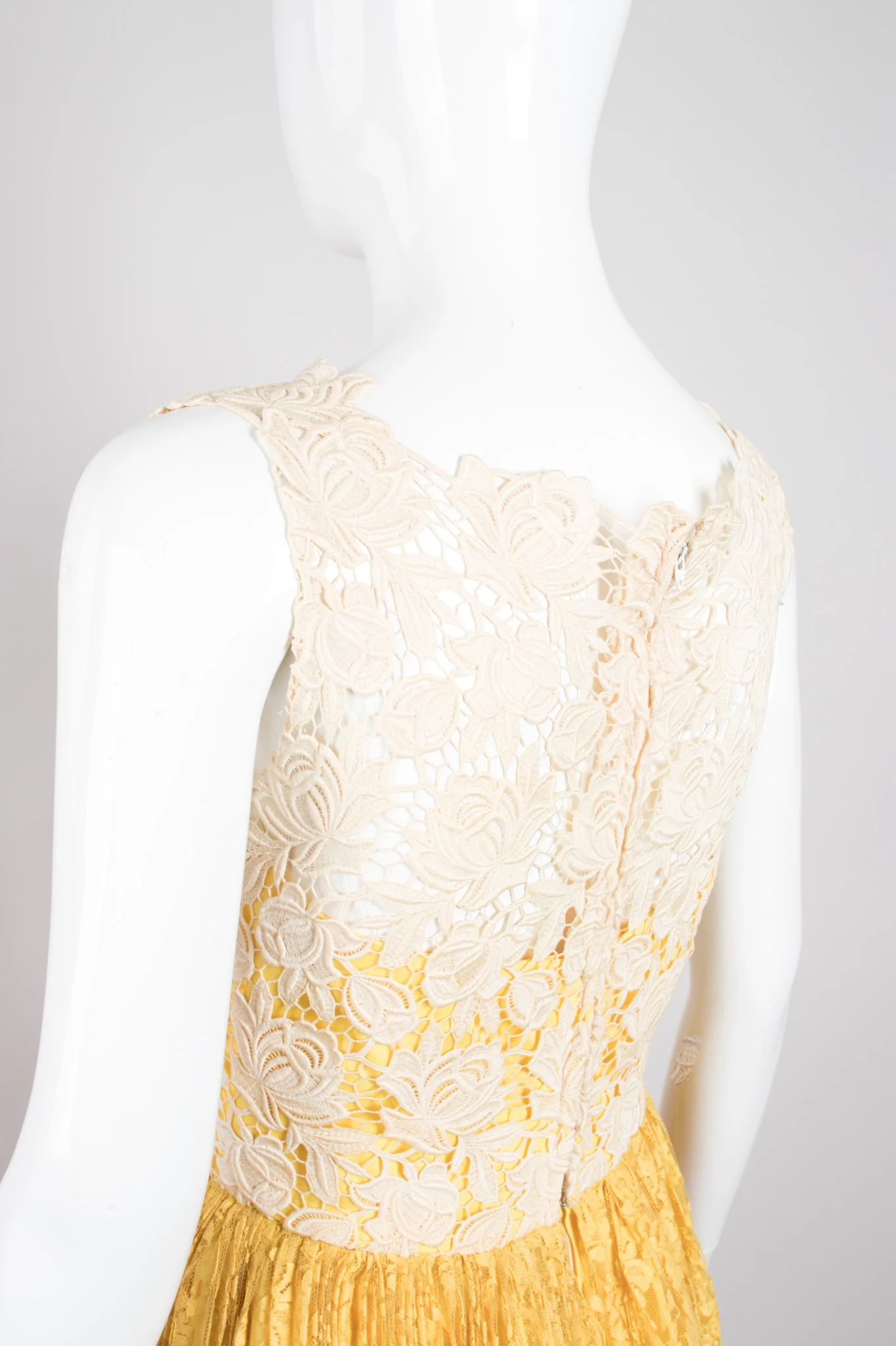 Pleated Lace Overlay Dress - Image 7