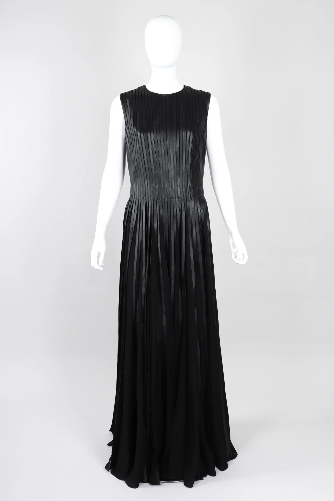 Pleated Leather Strip Gown - Image 2