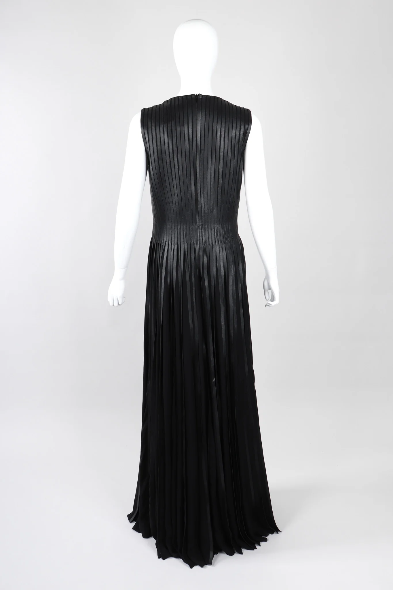 Pleated Leather Strip Gown - Image 5