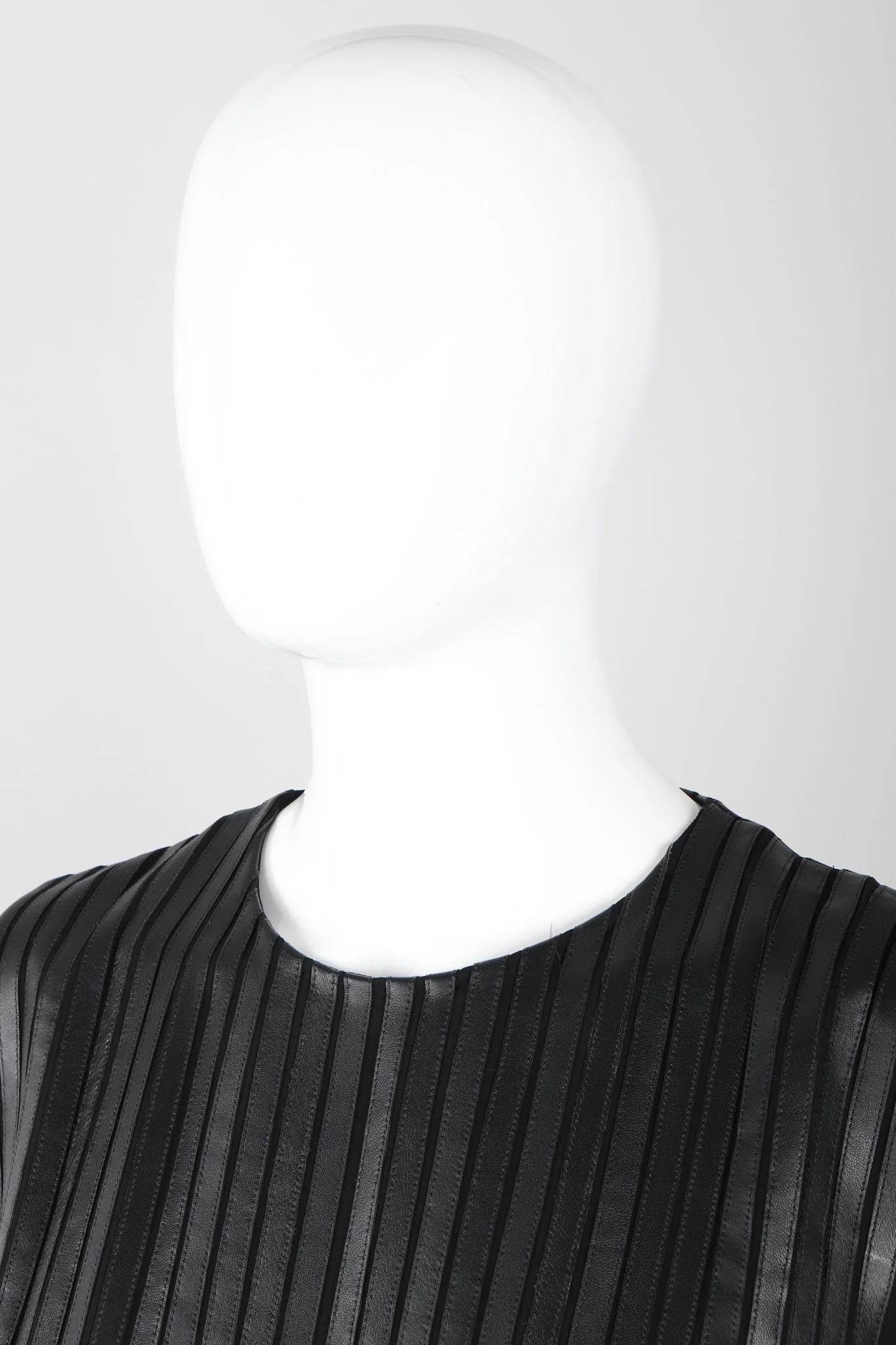 Pleated Leather Strip Gown - Image 7