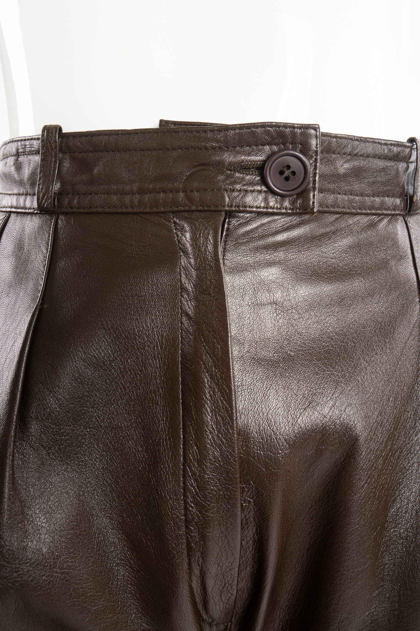 Pleated Leather Trouser - Image 11