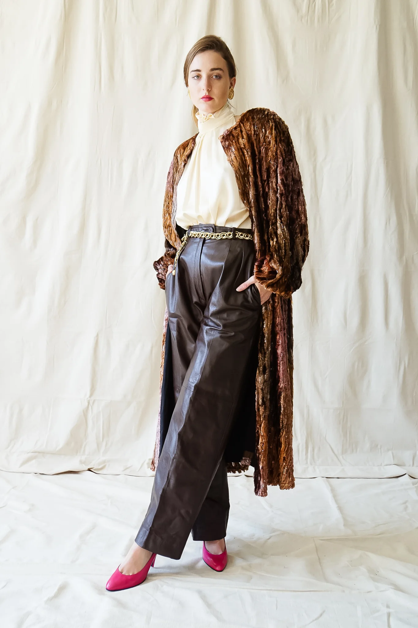 Pleated Leather Trouser - Image 3