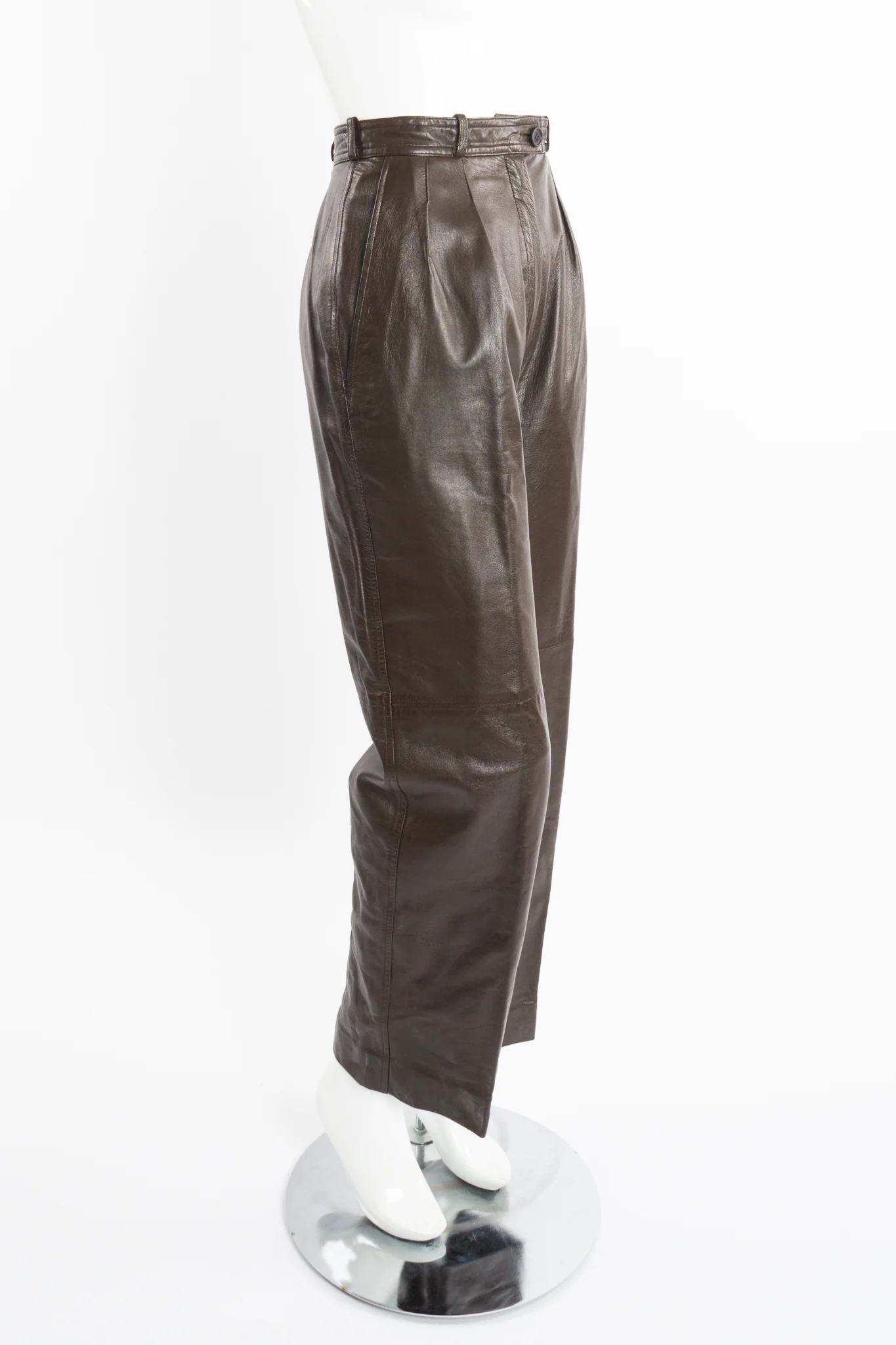 Pleated Leather Trouser - Image 7