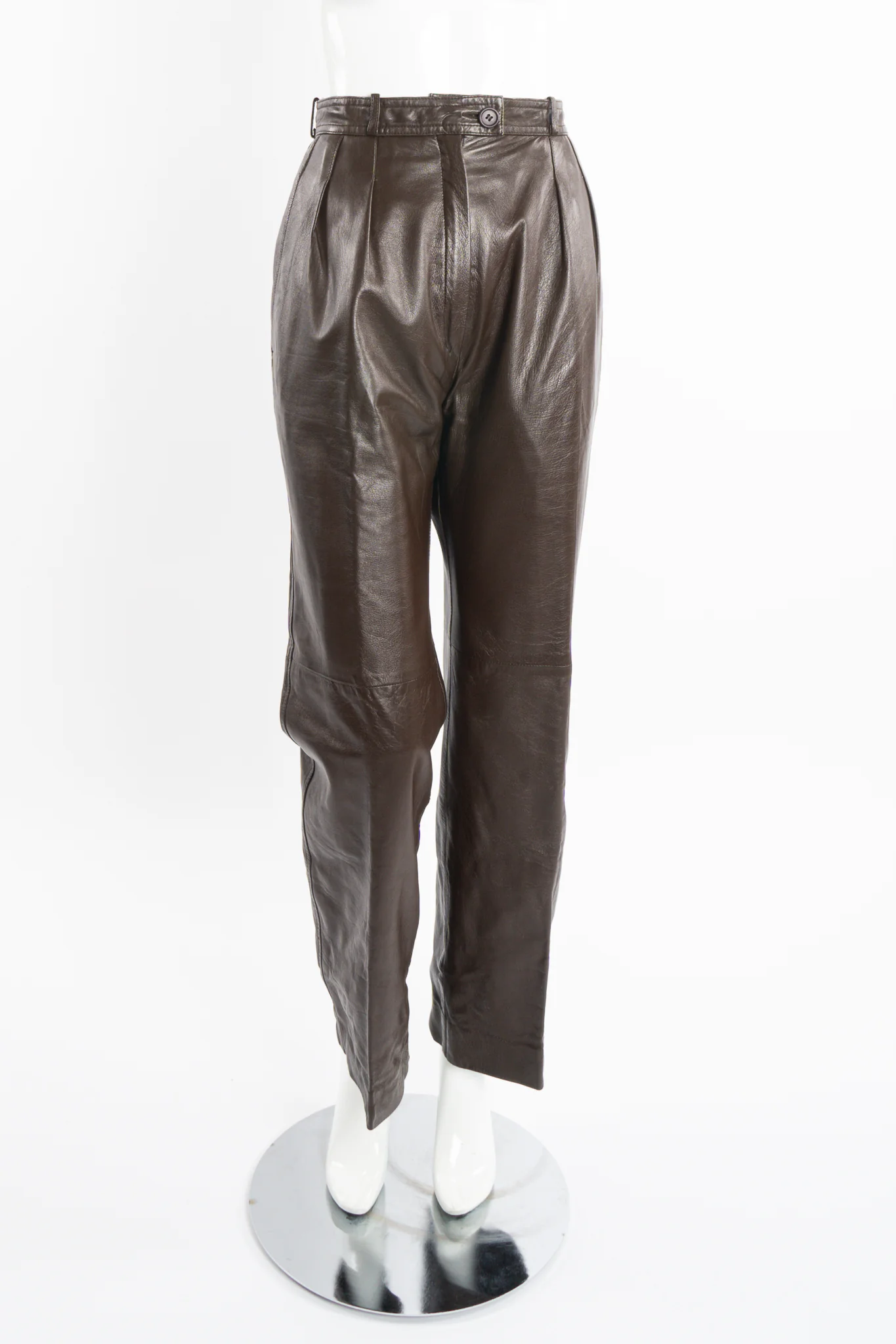 Pleated Leather Trouser - Image 8