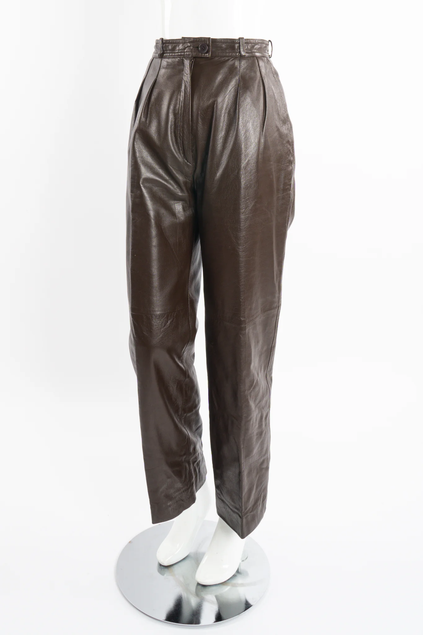 Pleated Leather Trouser - Image 9