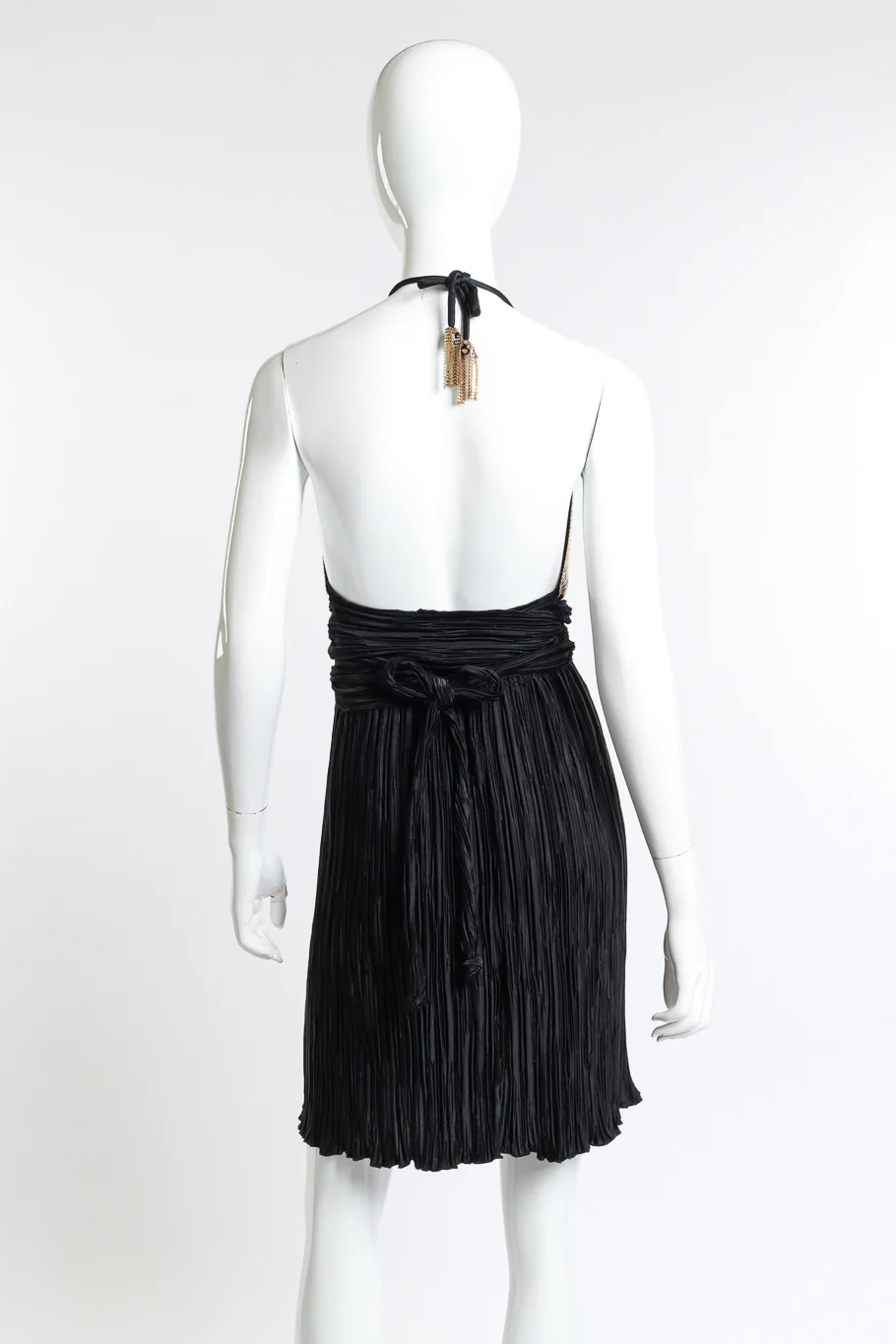 Pleated Metal Mesh Halter Dress - Image 3