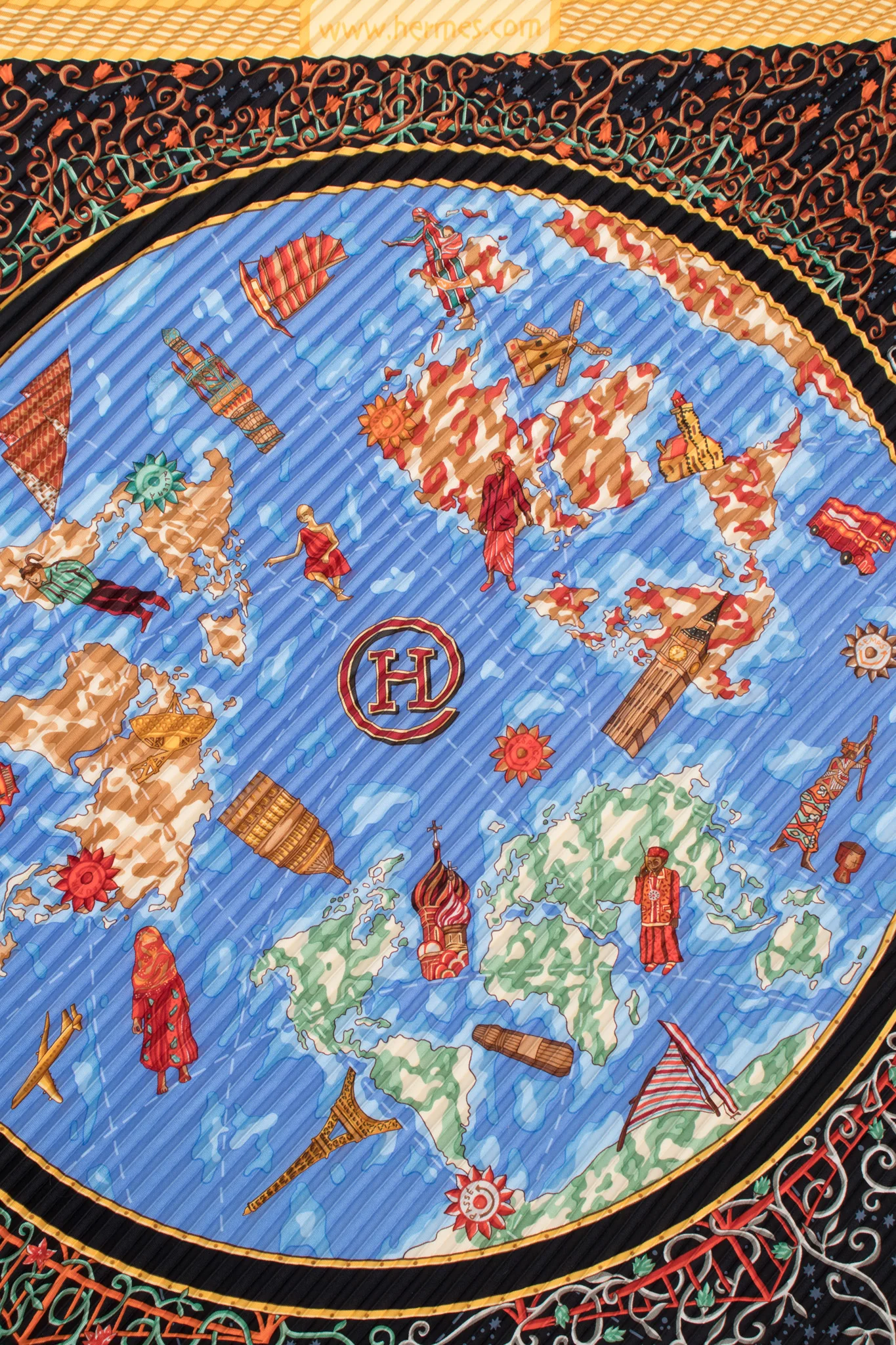 Pleated Online Map Print Scarf - Image 6