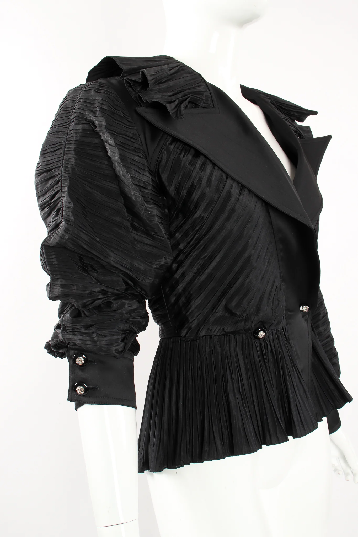 Pleated Peplum Collar Jacket