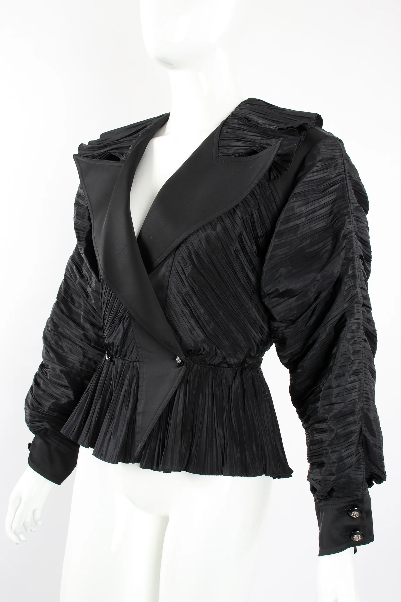 Pleated Peplum Collar Jacket - Image 2