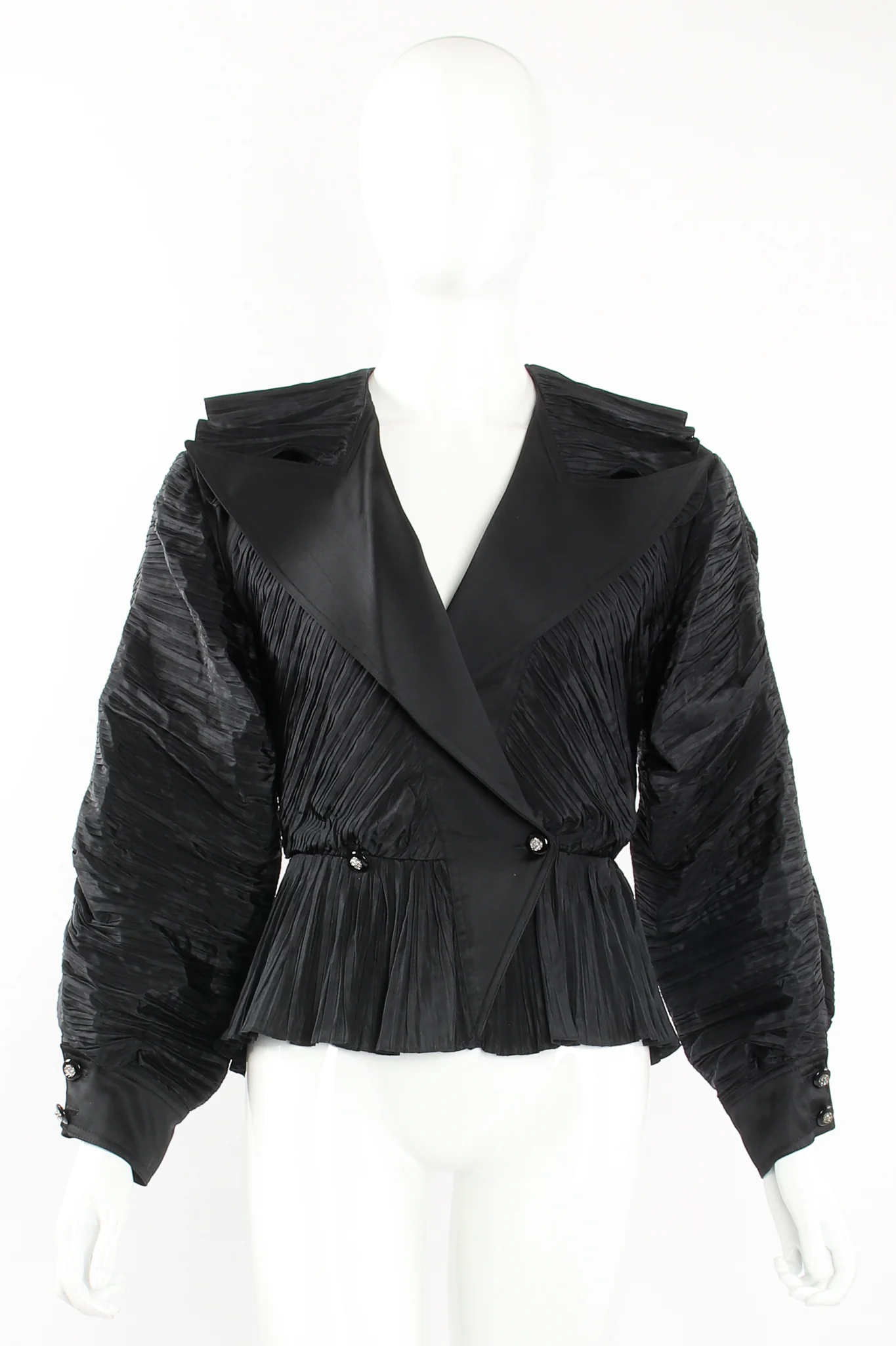 Pleated Peplum Collar Jacket - Image 6