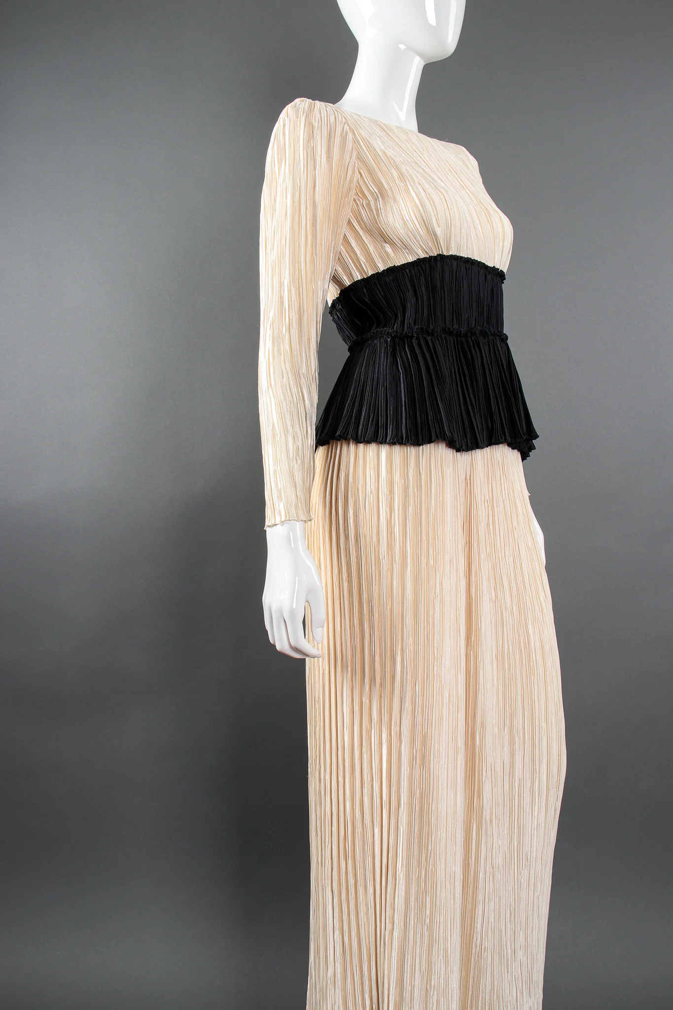 Pleated Peplum Top & Skirt Set - Image 3