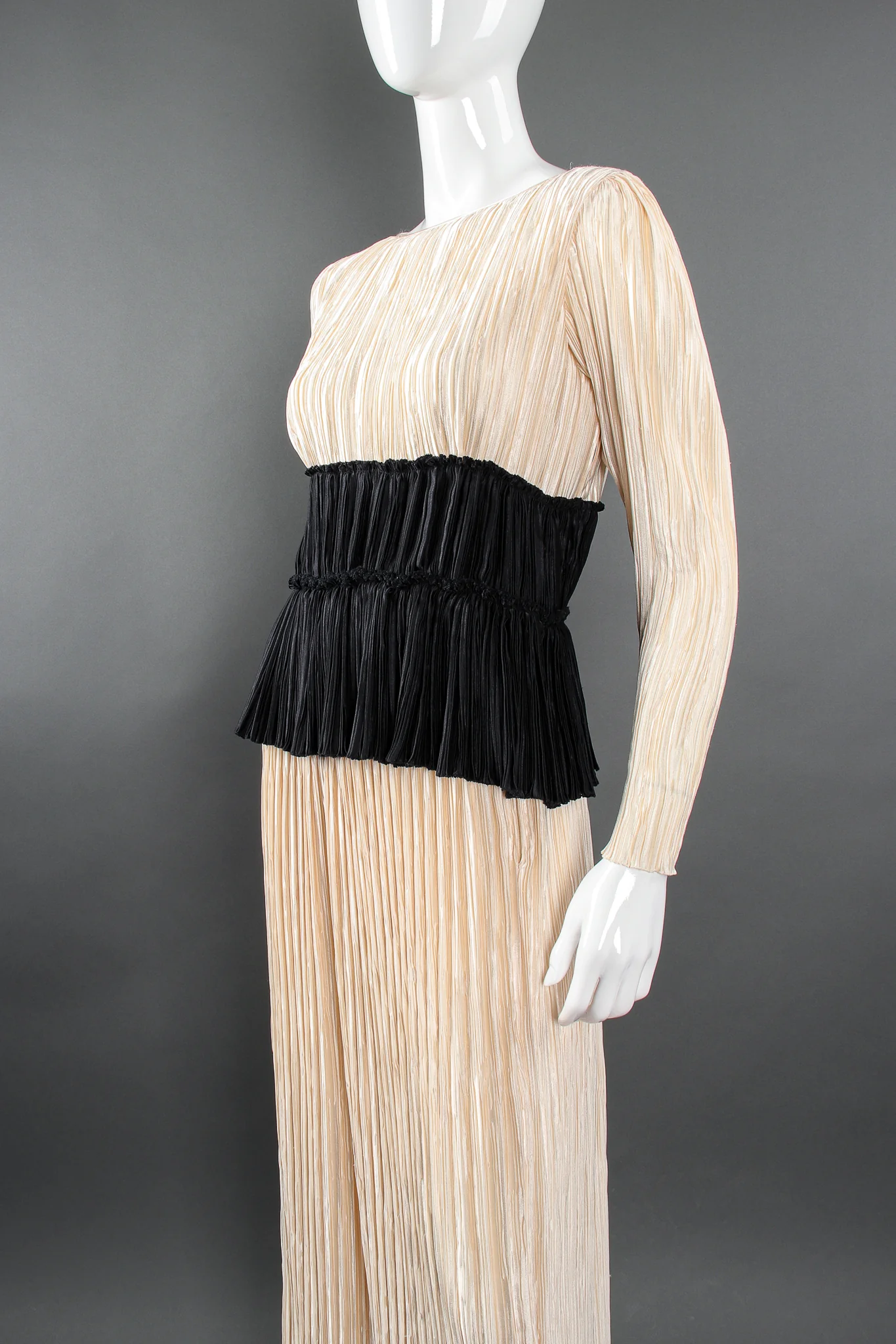 Pleated Peplum Top & Skirt Set - Image 4
