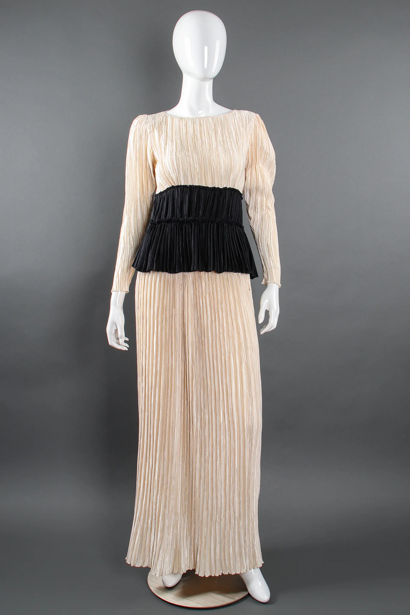 Pleated Peplum Top & Skirt Set - Image 6