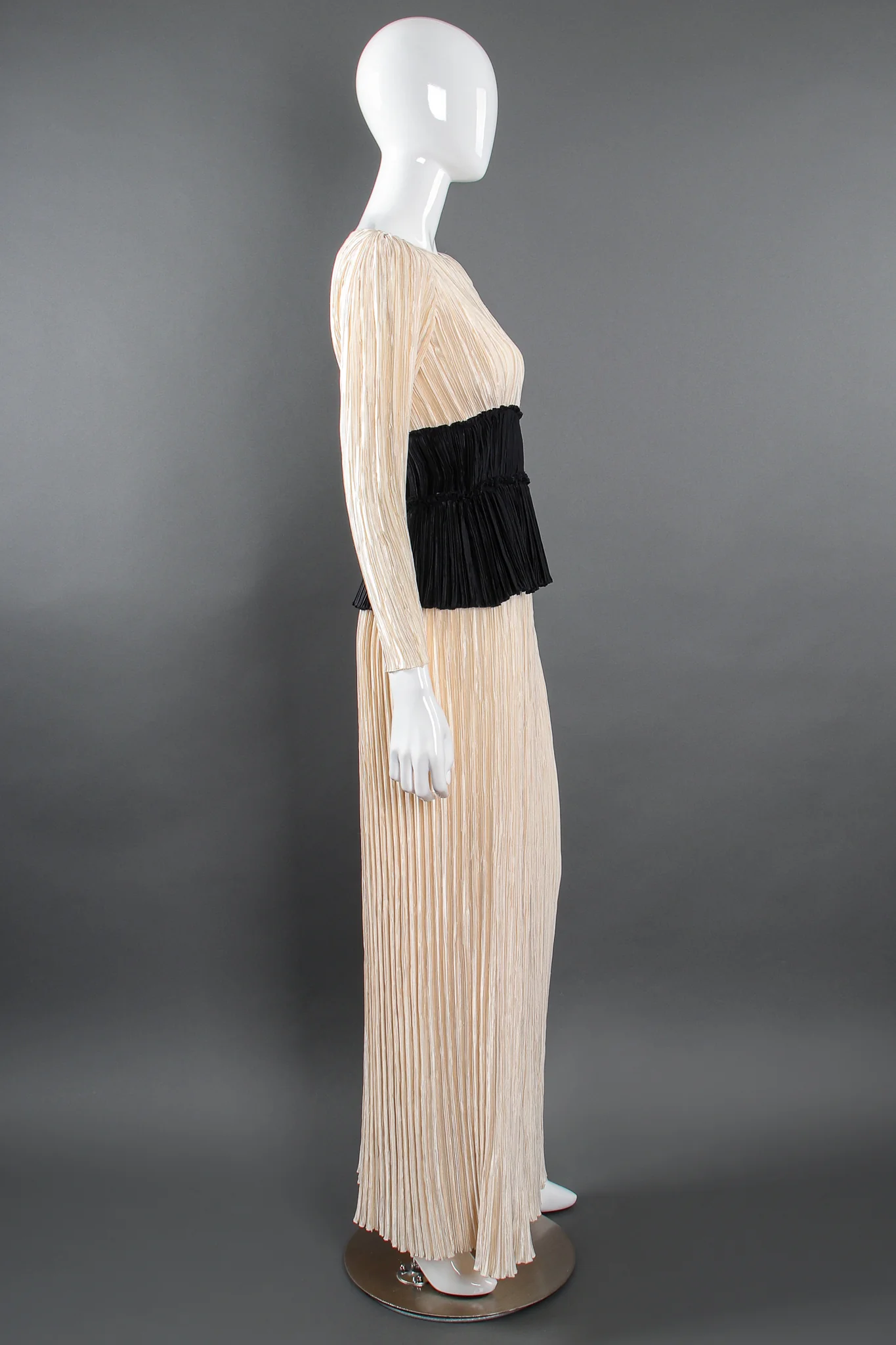Pleated Peplum Top & Skirt Set - Image 7