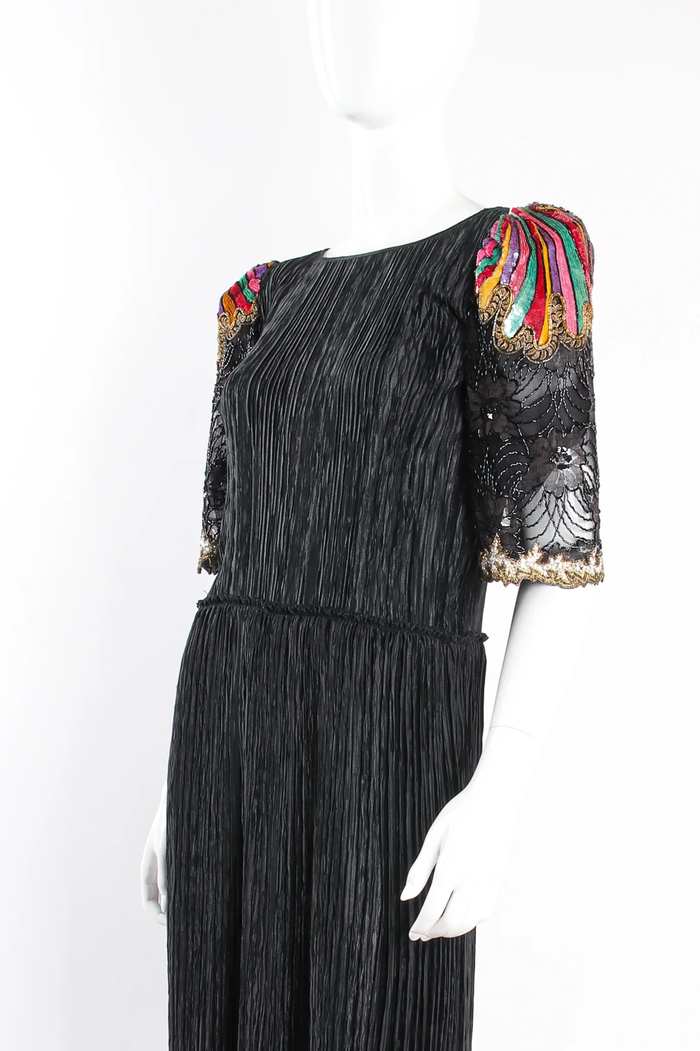 Pleated Rainbow Sleeve Dress