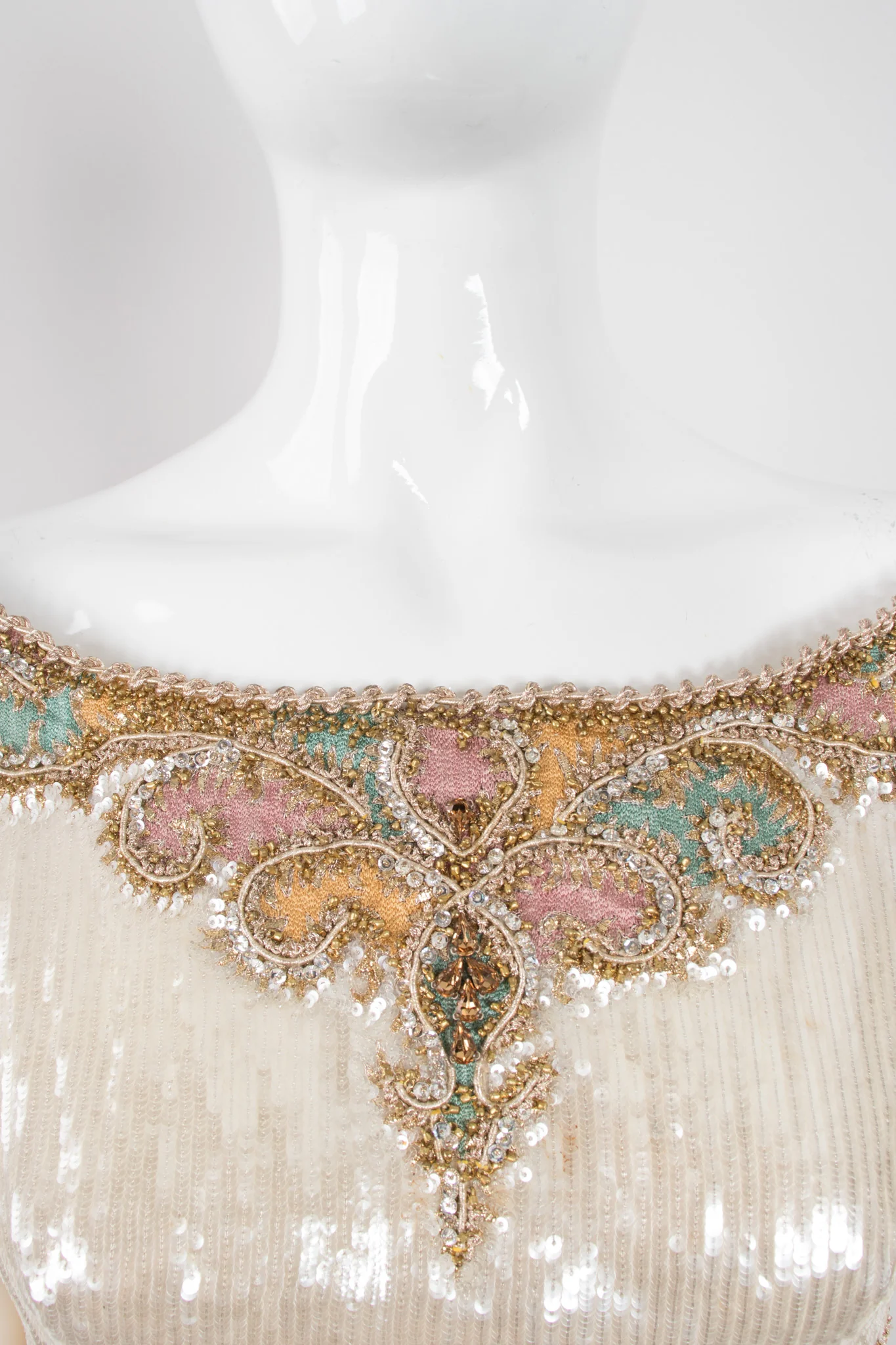 Pleated Sequin Corset Gown - Image 11