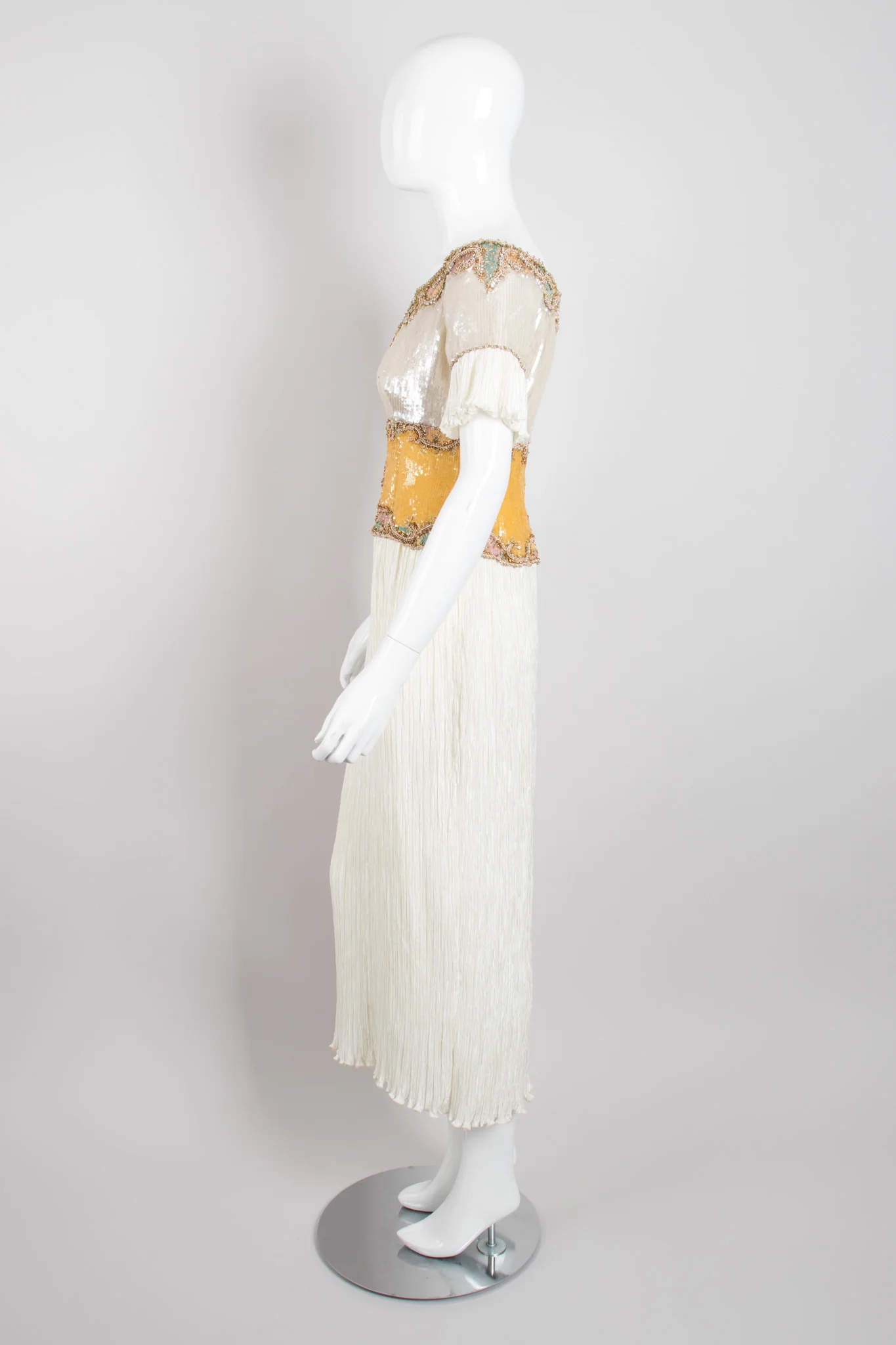 Pleated Sequin Corset Gown - Image 4