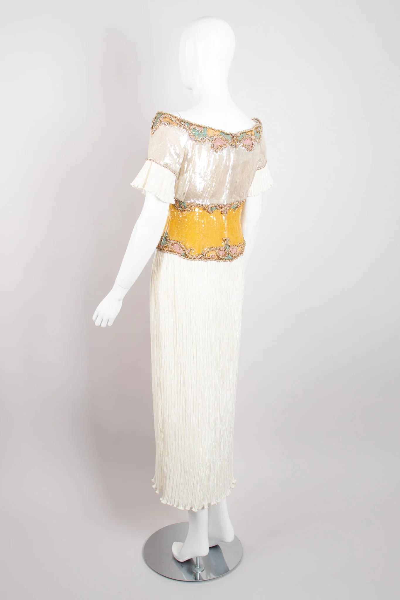 Pleated Sequin Corset Gown - Image 5