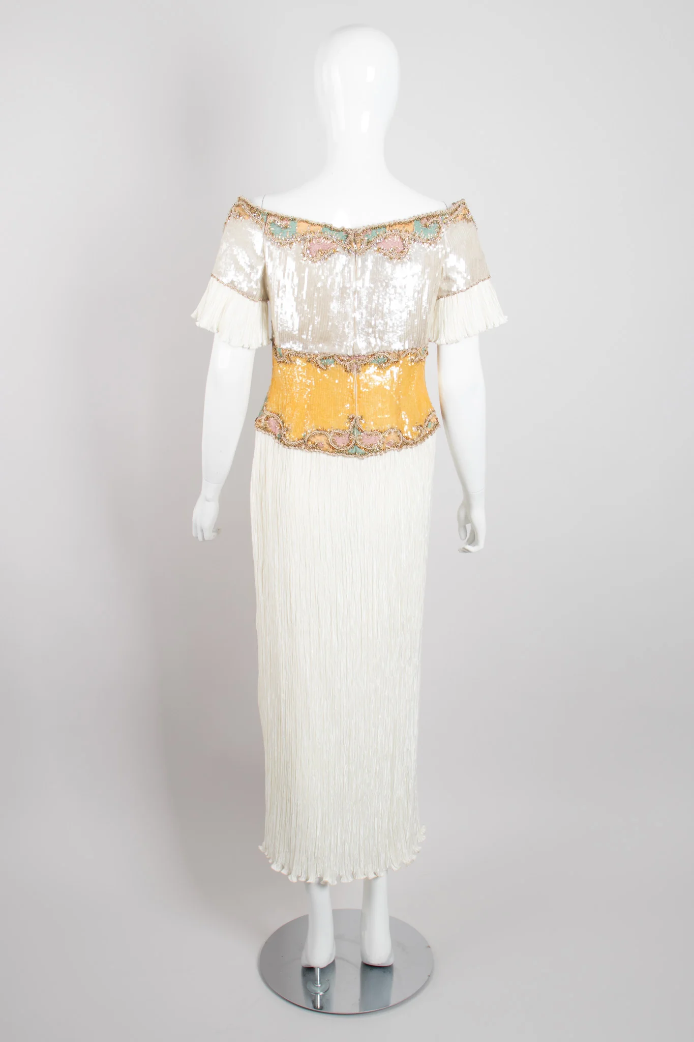 Pleated Sequin Corset Gown - Image 6