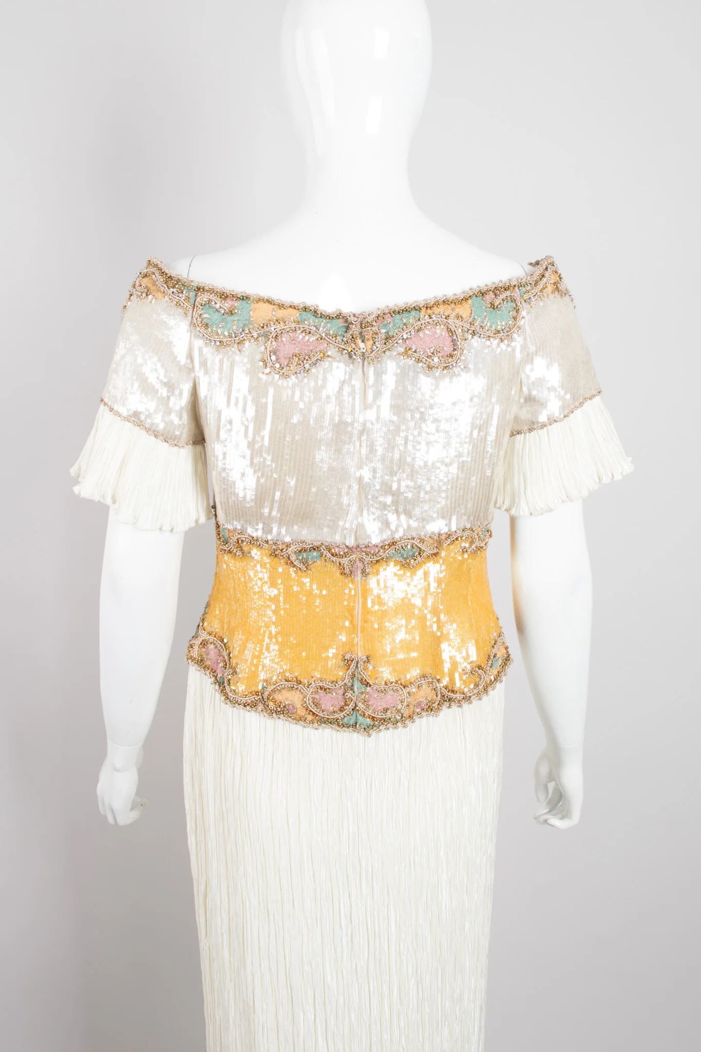 Pleated Sequin Corset Gown - Image 7