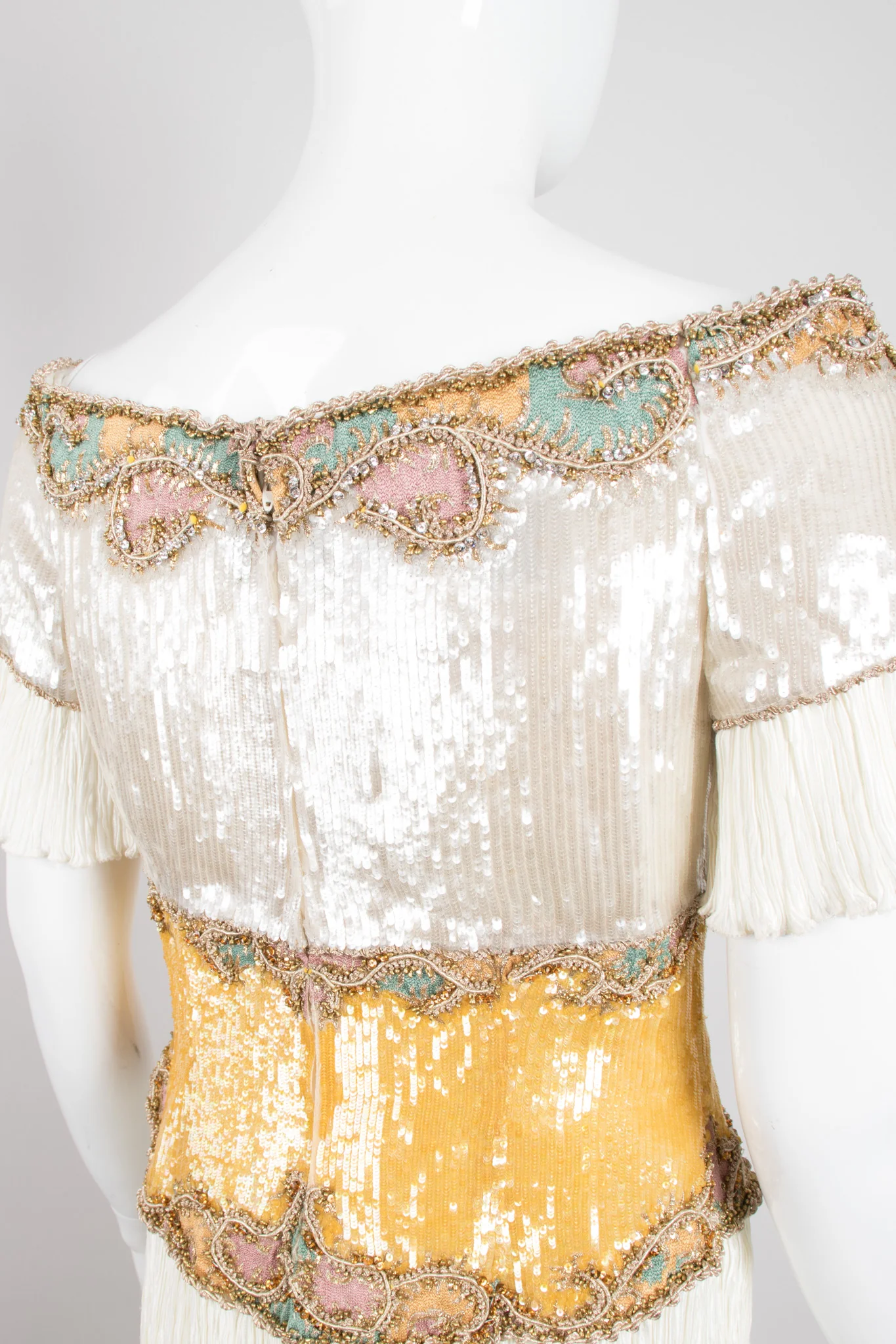 Pleated Sequin Corset Gown - Image 8