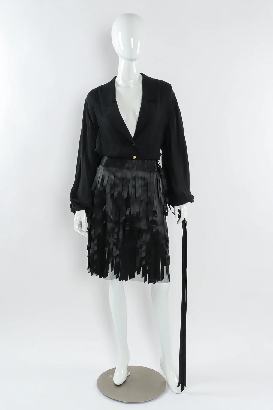 Pleated Sheer Silk Blouse - Image 2