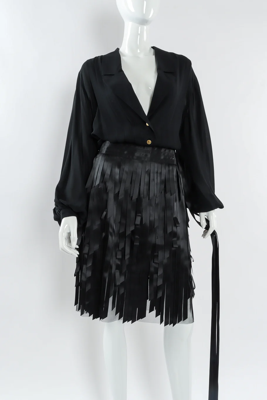 Pleated Sheer Silk Blouse - Image 7