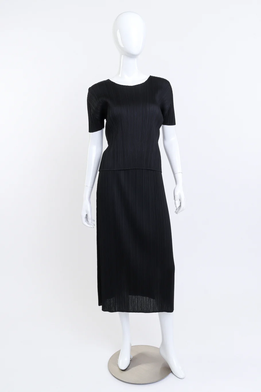 Pleated Short Sleeve Top & Skirt Set