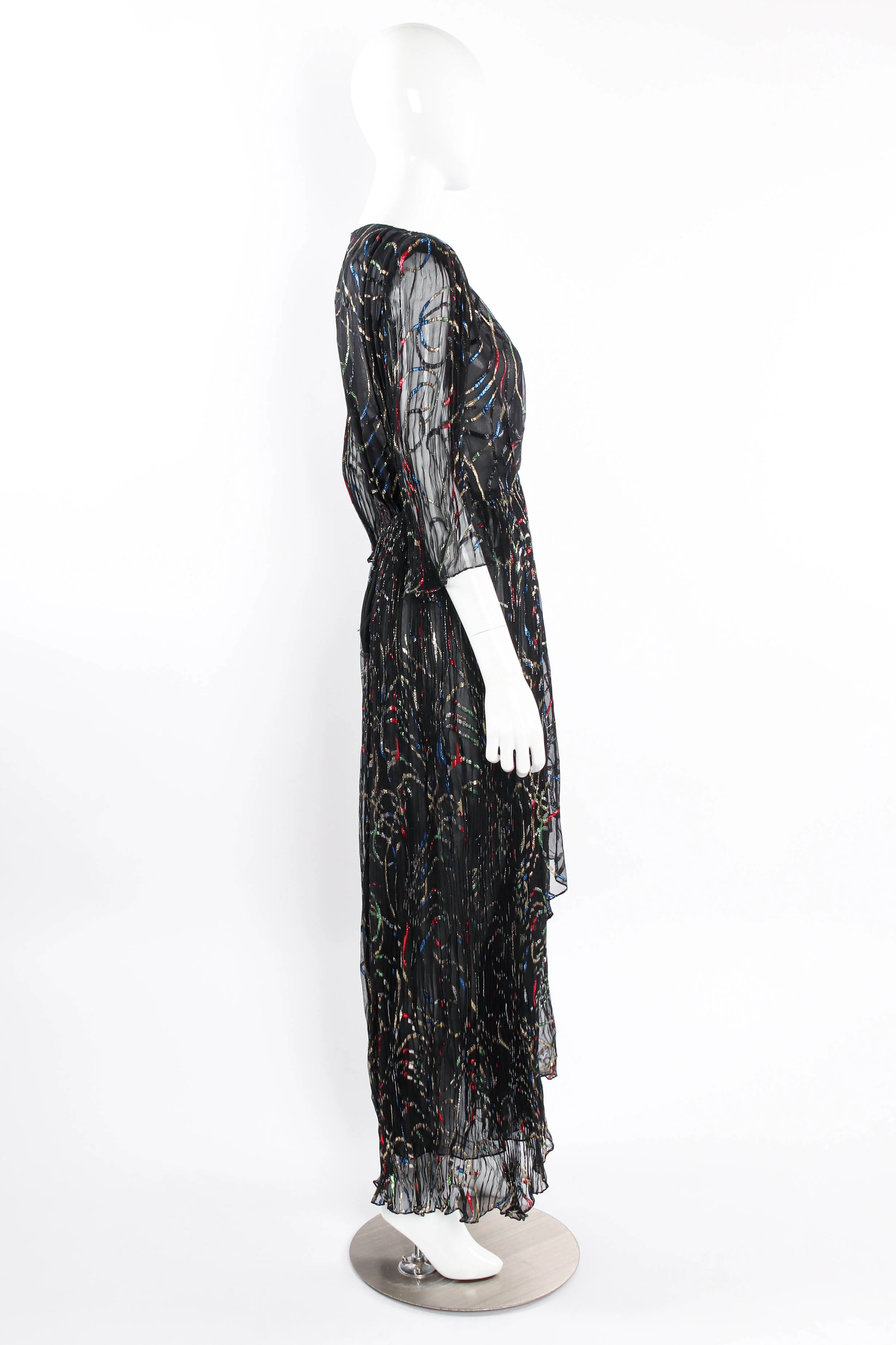 Chiffon Ribbon Lamé Swirl Dress - Image 4