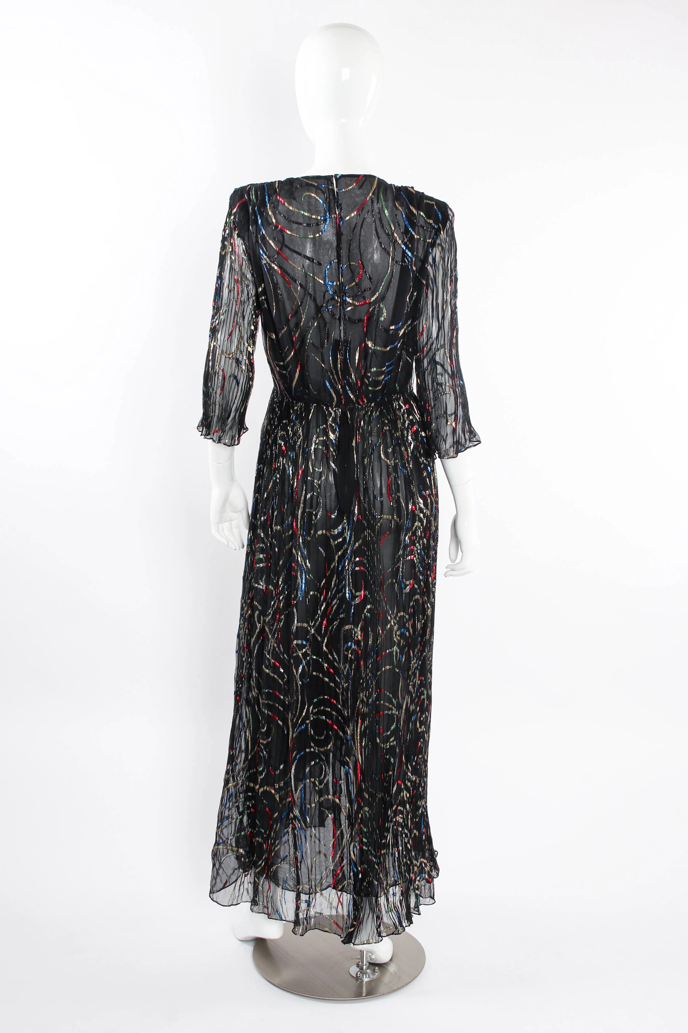 Chiffon Ribbon Lamé Swirl Dress - Image 5