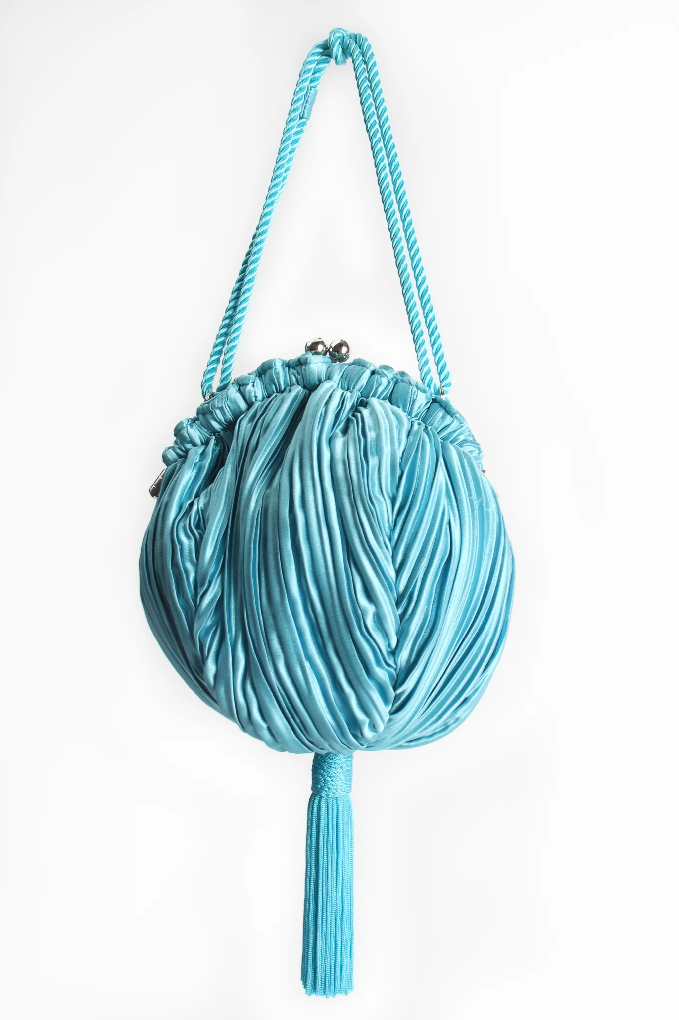 Pleated Tassel Pom Pouch - Image 3