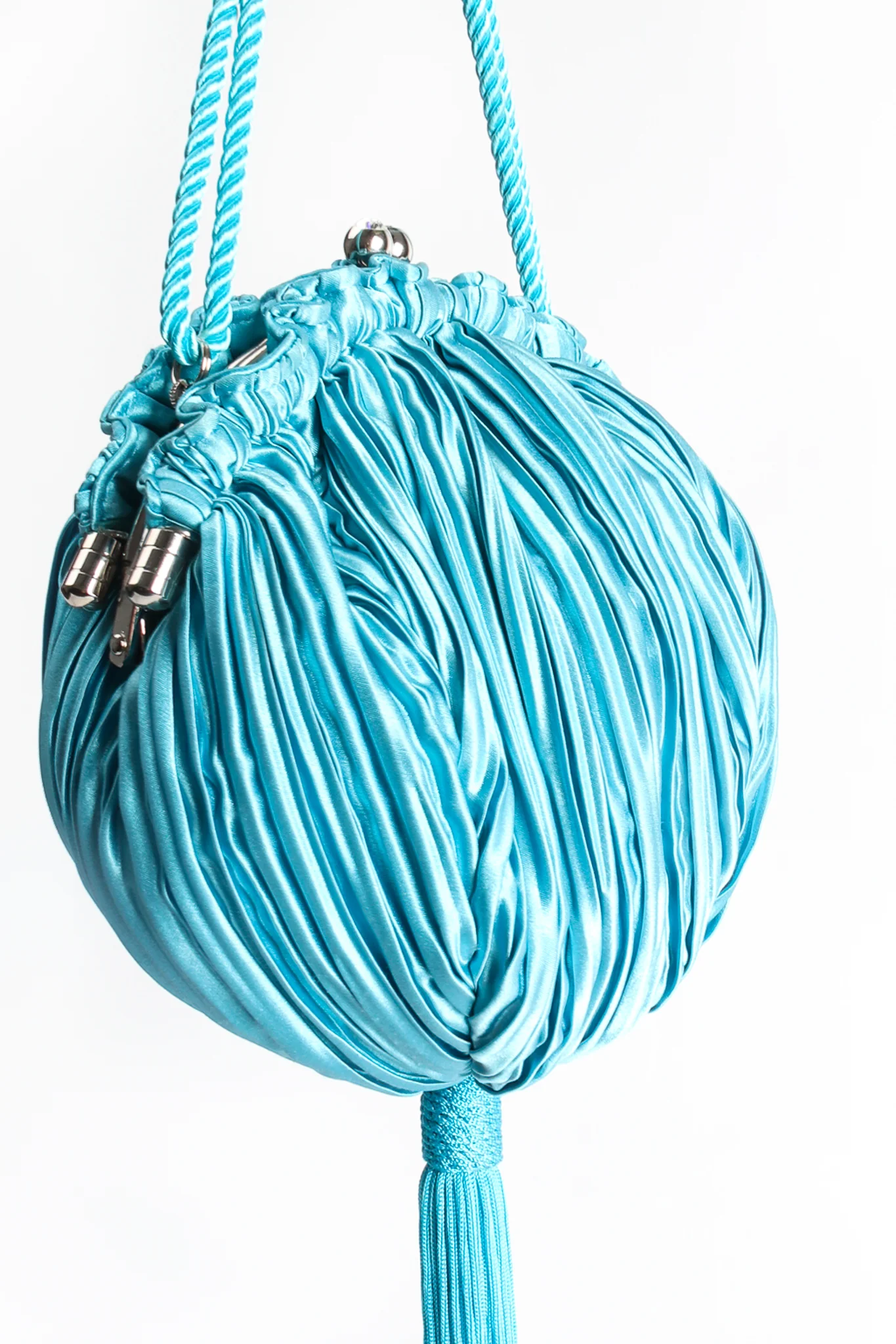 Pleated Tassel Pom Pouch - Image 4
