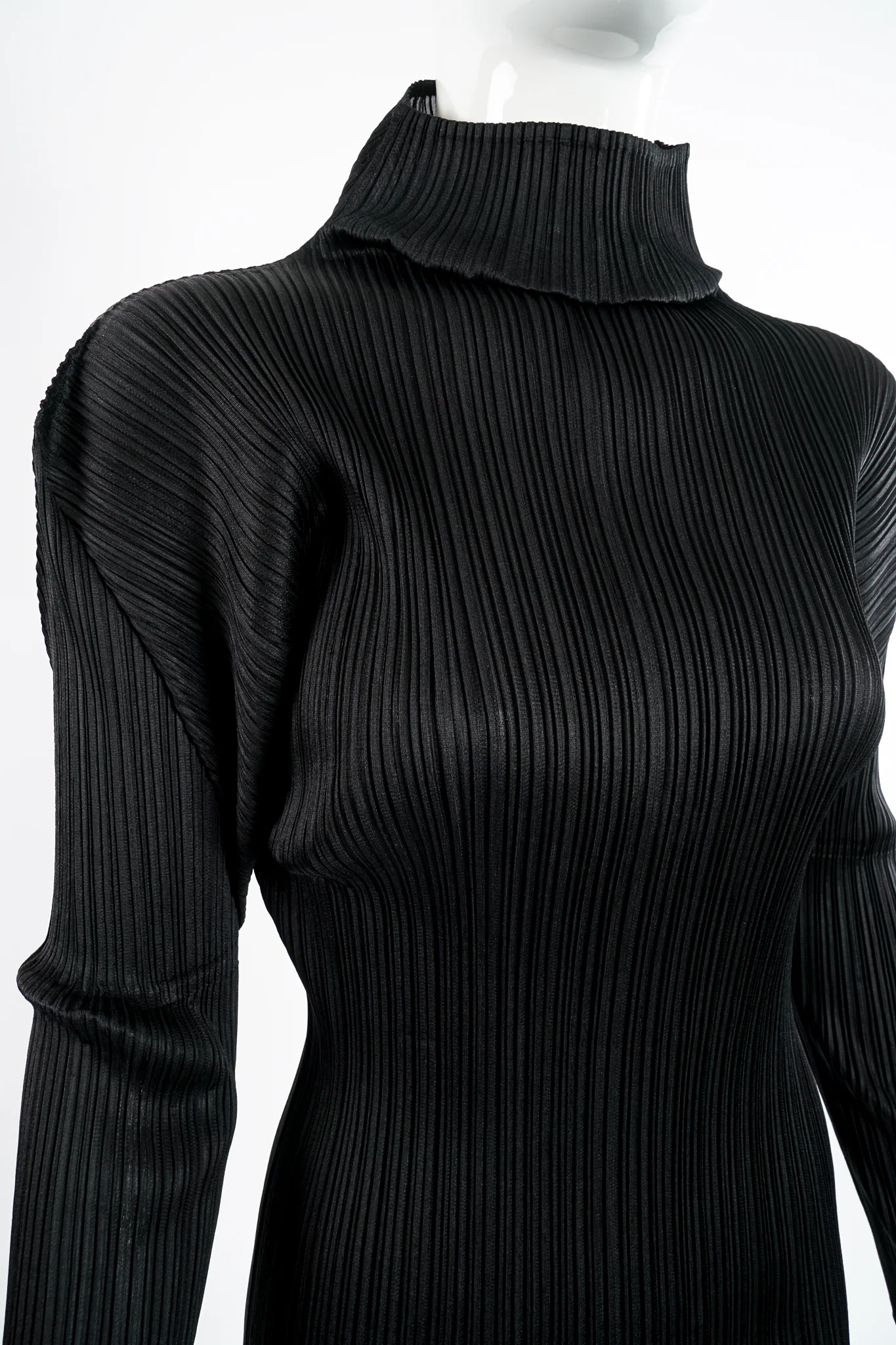Pleated Turtleneck Top